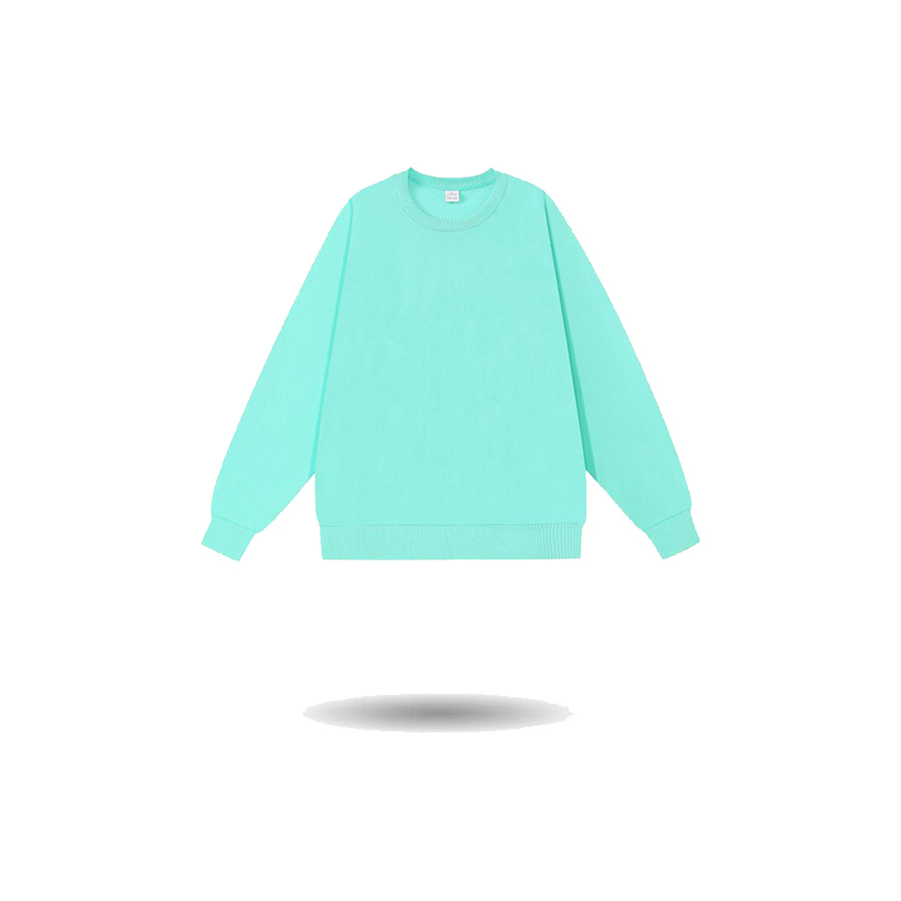 Cotton Blend Crewneck Sweatshirts W/ Fleece Lining
