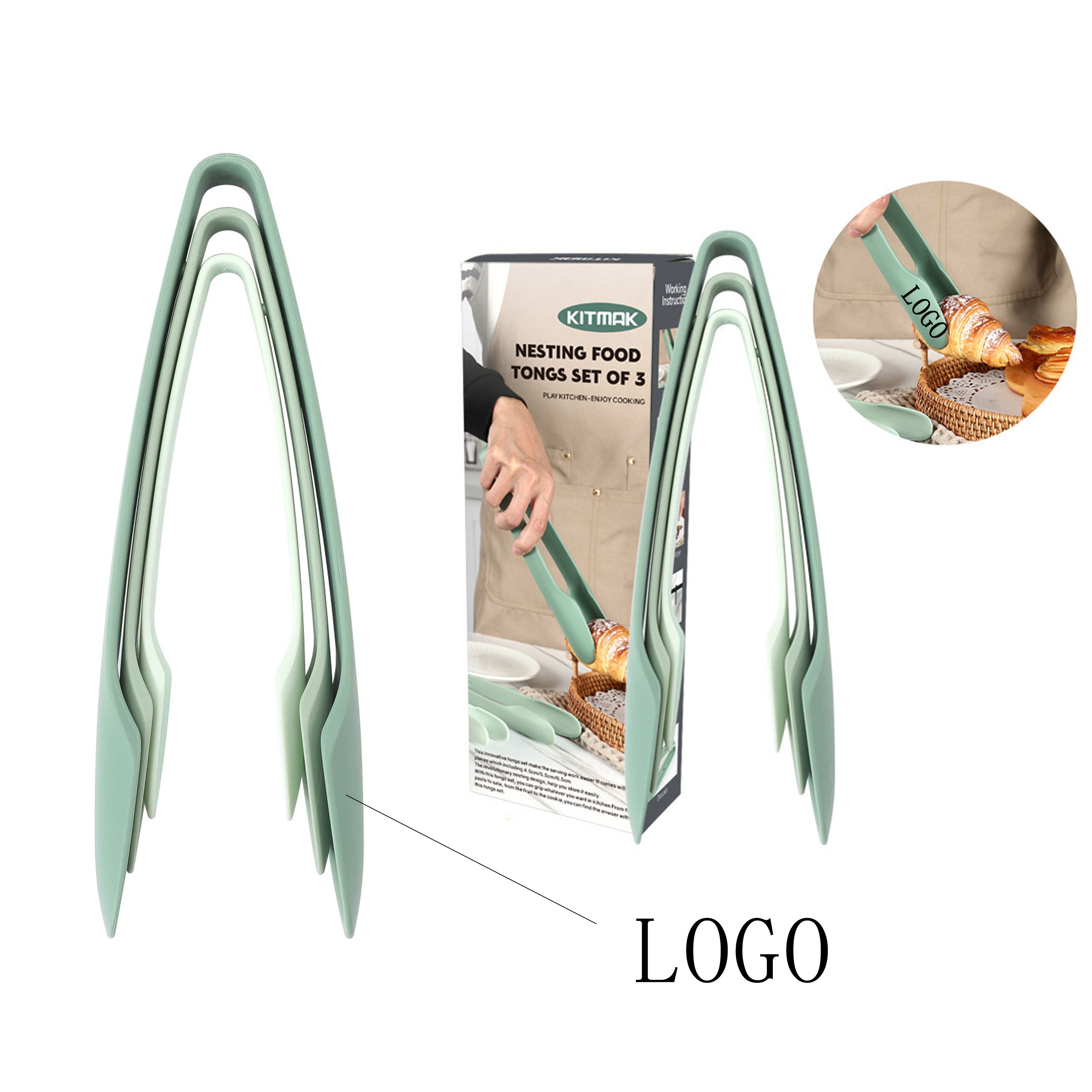 Silicone Kitchen Cooking Food Tongs
