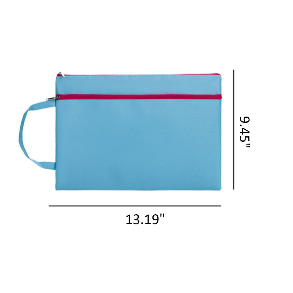 Portable A4 Handle Zipper File Bags All Over Printing