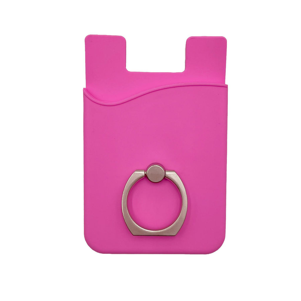 Silicone Card Holder With Metal Ring Phone Stand