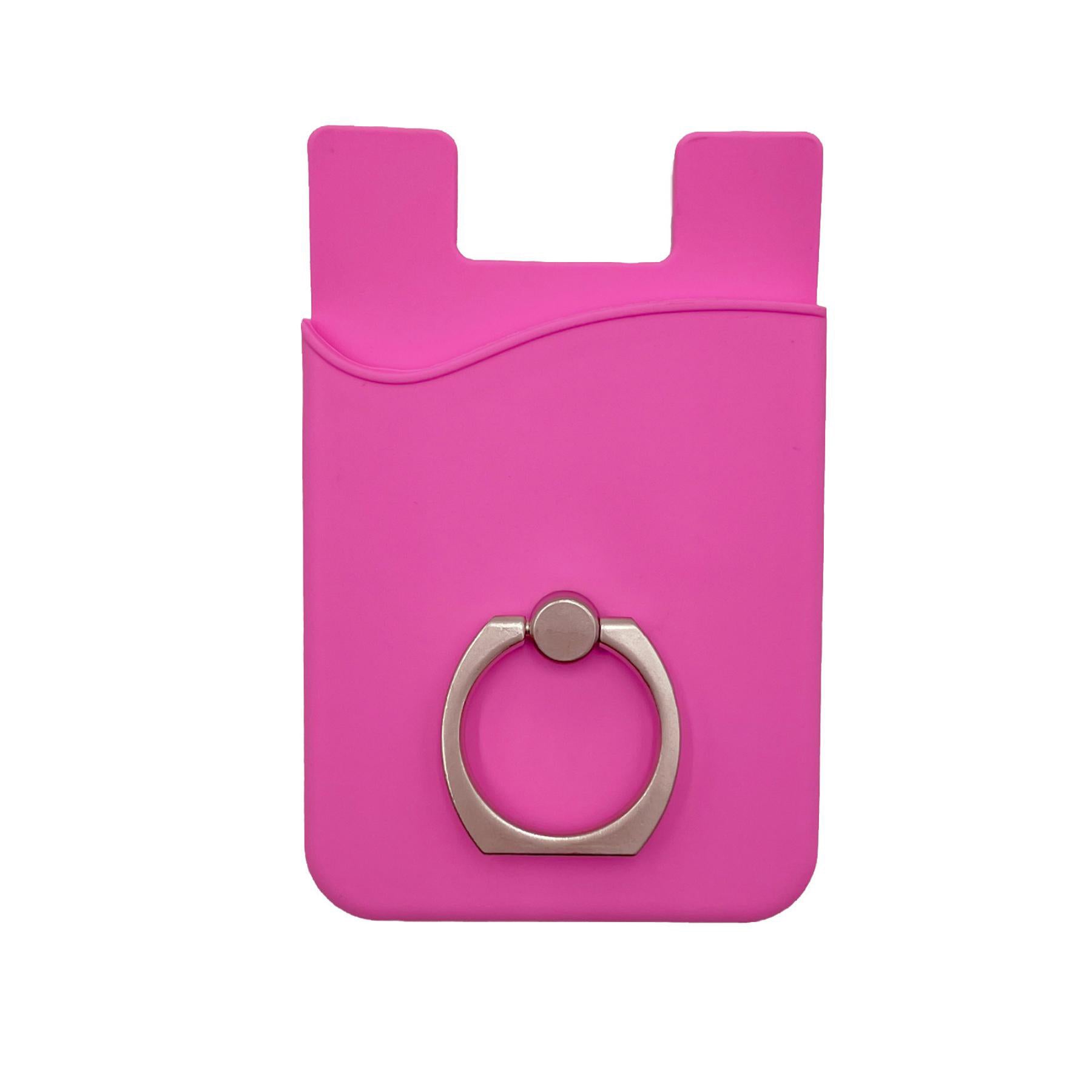 Silicone Card Holder With Metal Ring Phone Stand