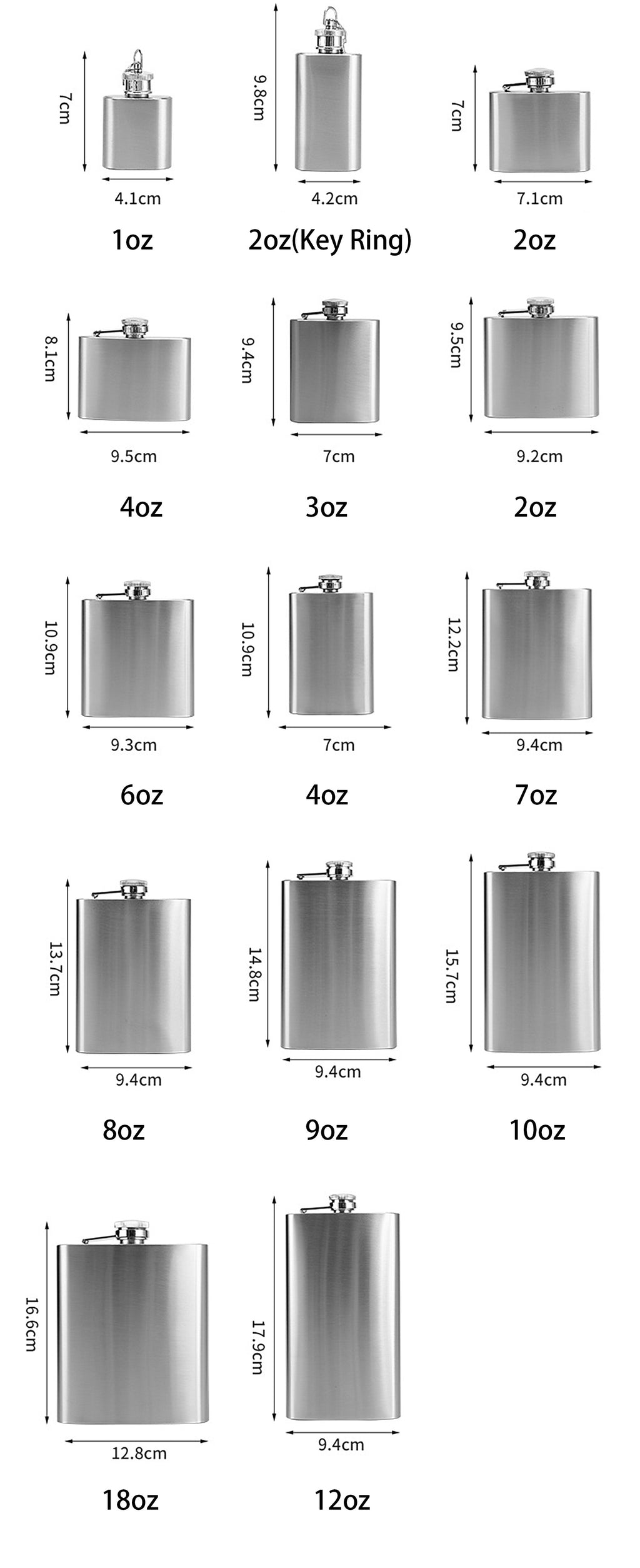 8oz 304 Stainless Steel Portable Flask
