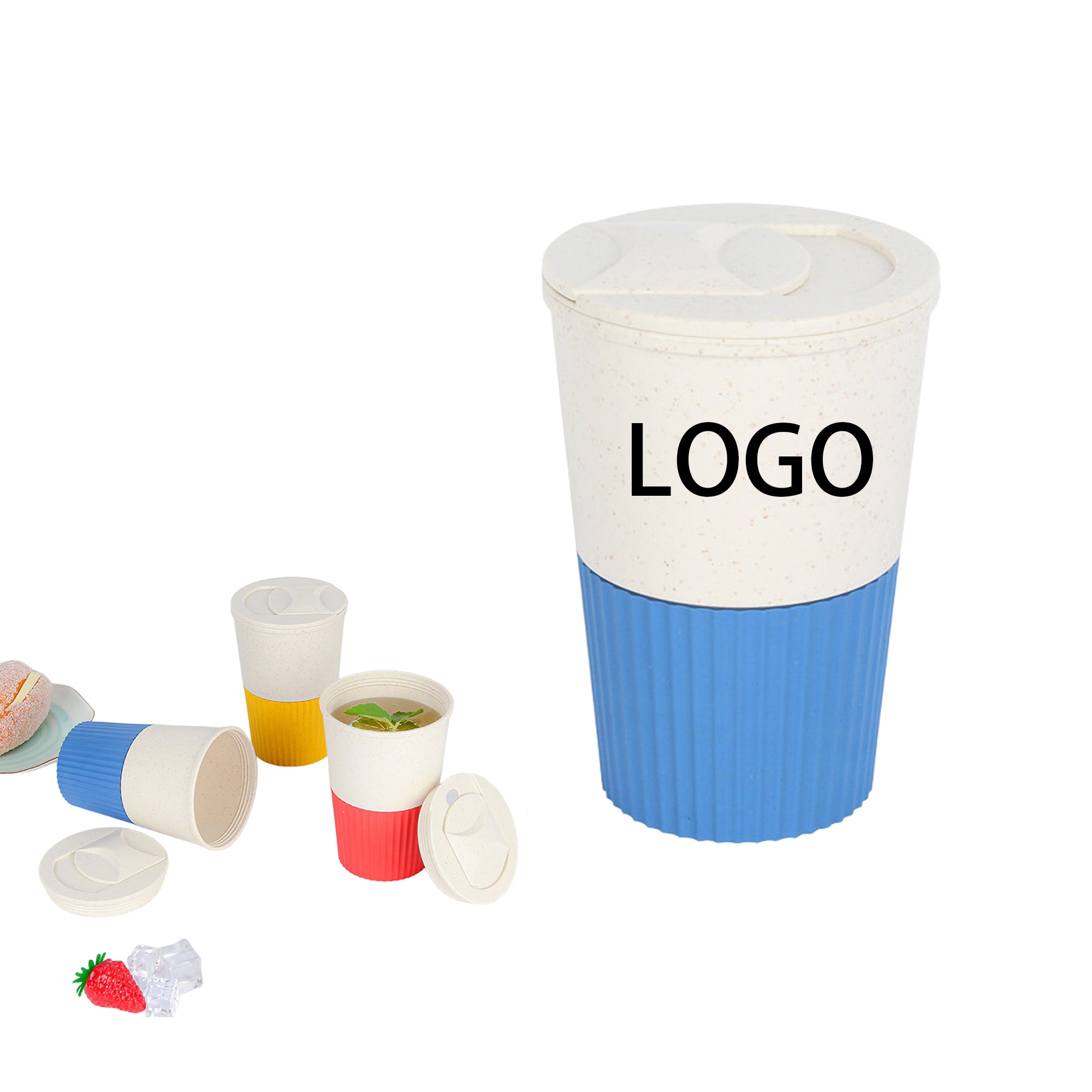 Wheat Straw Plastic Coffee Mug-Insulated Travel Cup