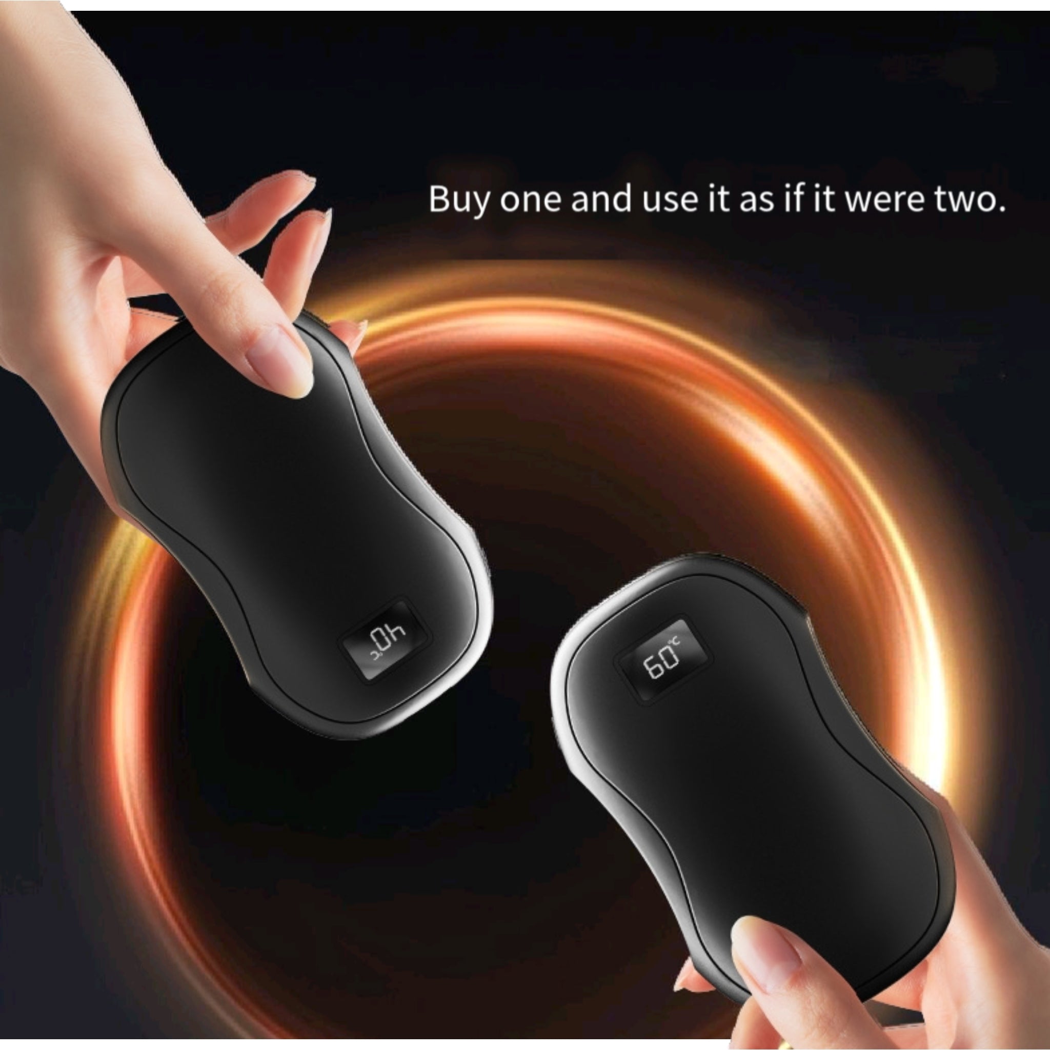 Magnetic HandWarmer Detachable Digital Display USB FastHeat