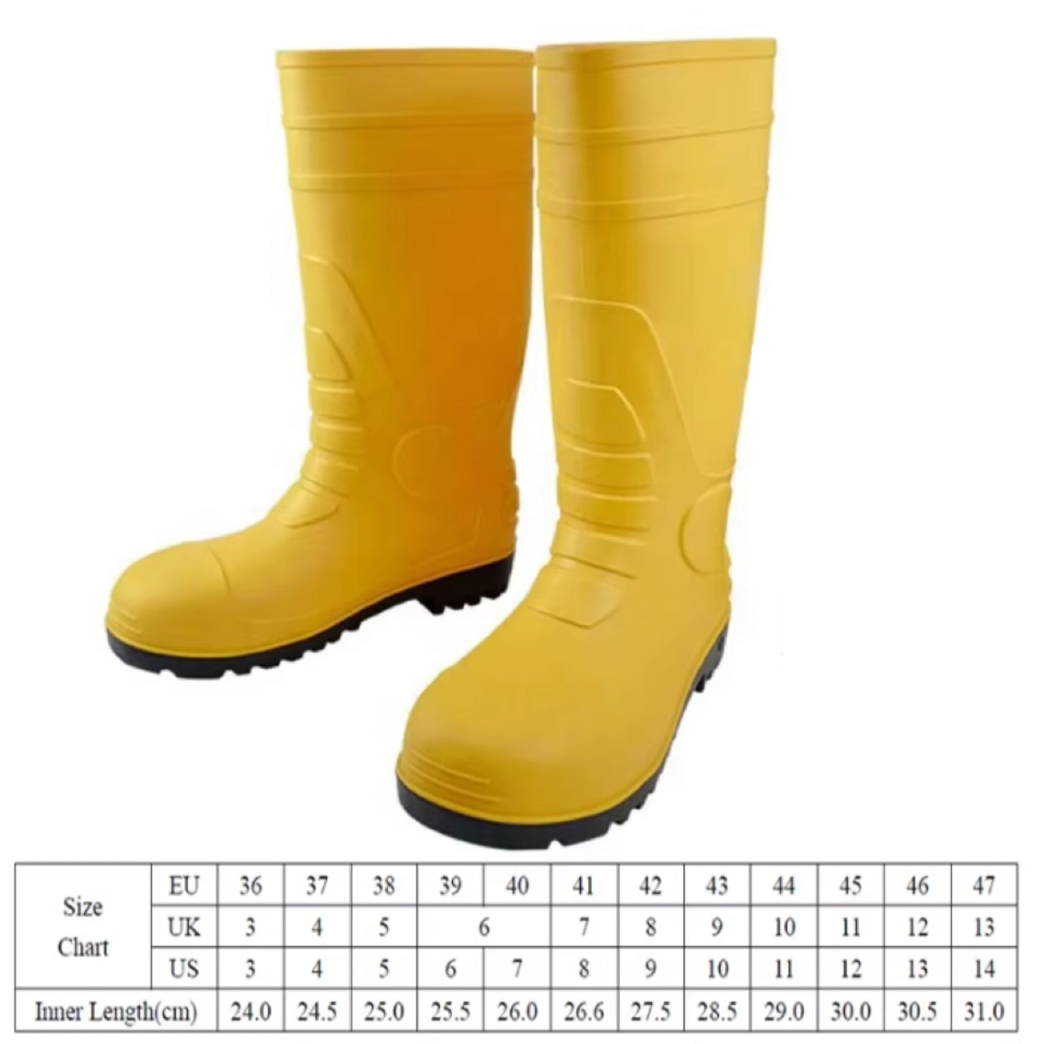 Steel Toe, Steel Sole Protective Rain Boots