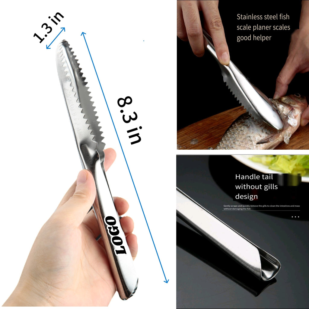 Stainless Steel Fish Scale Planer With Dual Function Tail