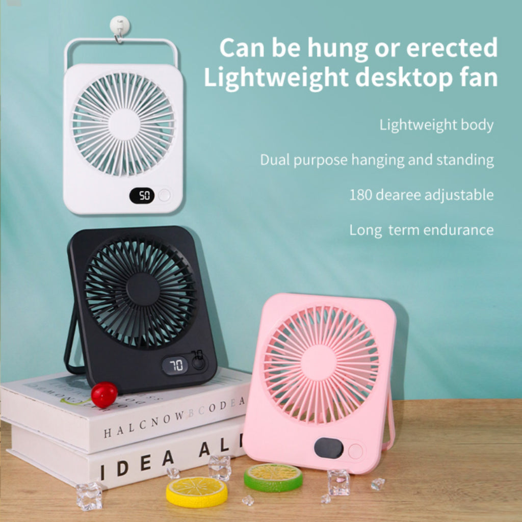 Slim Desk Fan Rechargeable Quiet Folding Handheld Portable