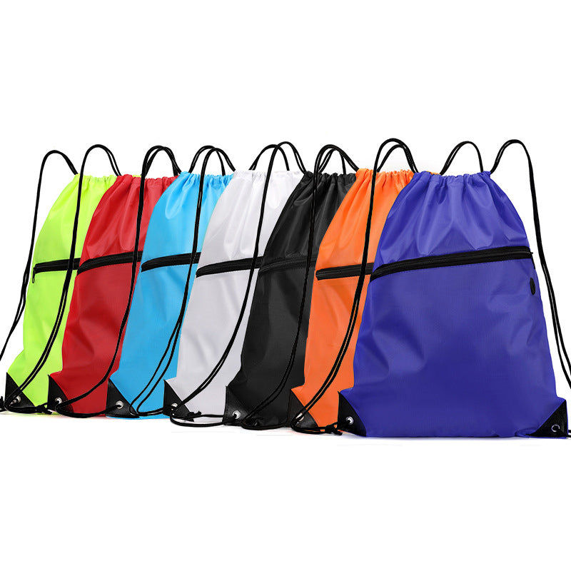 Drawstring Backpack With Zipper