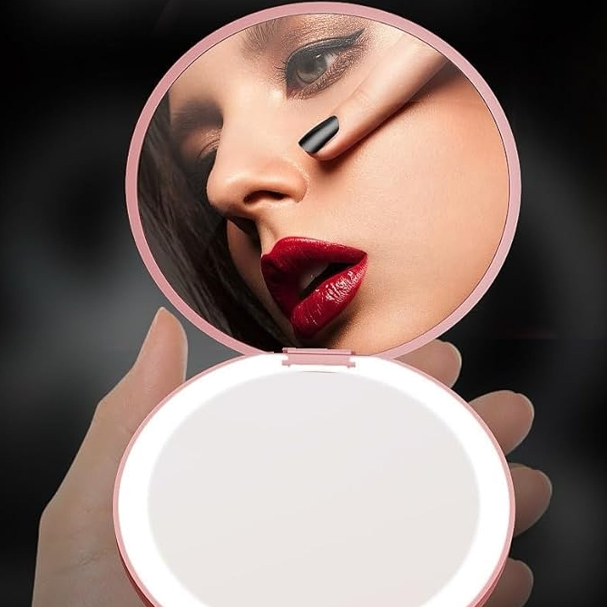 Handheld Led Compact Travel Makeup Mirror