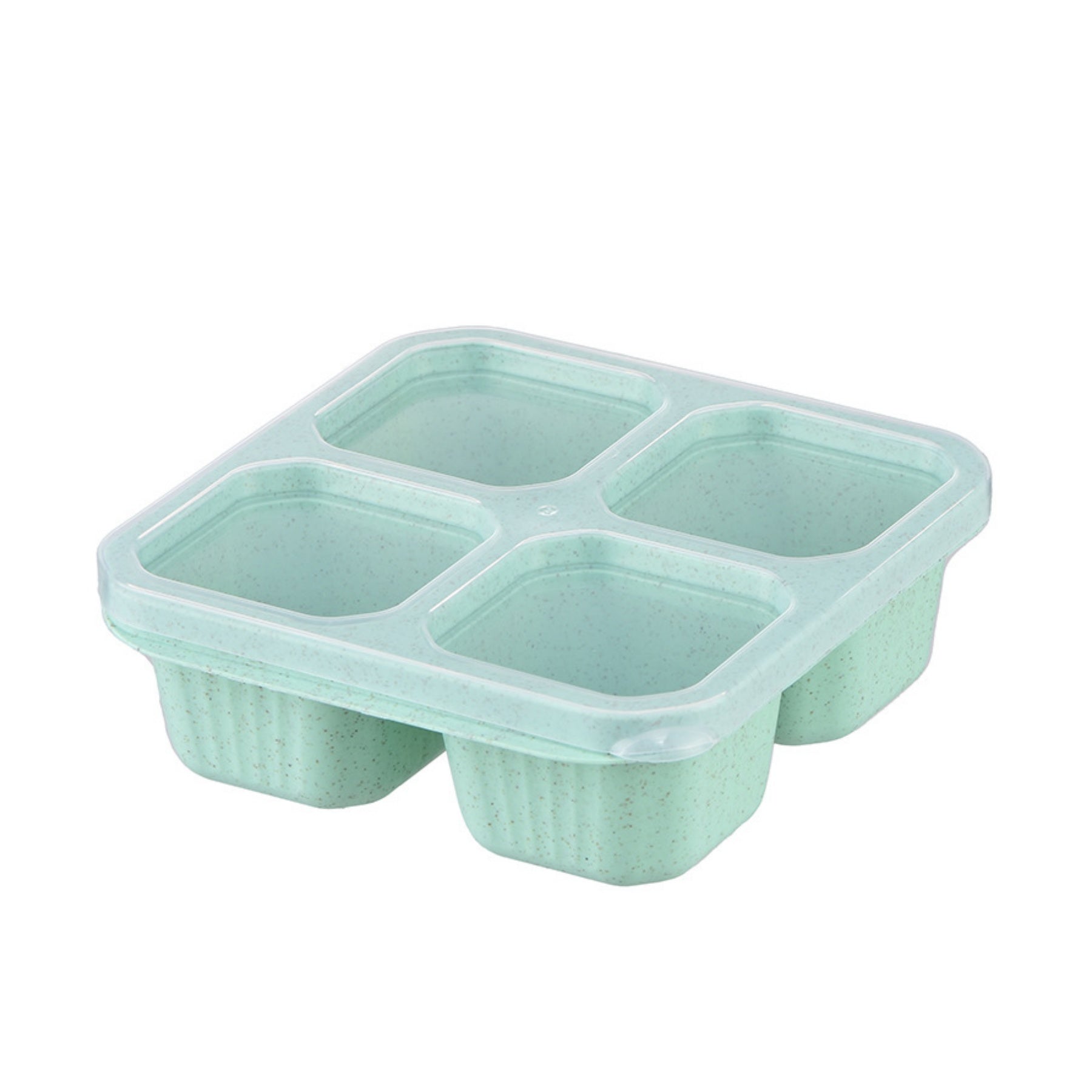 Transparent Four - Compartment Wheat Straw Food Container