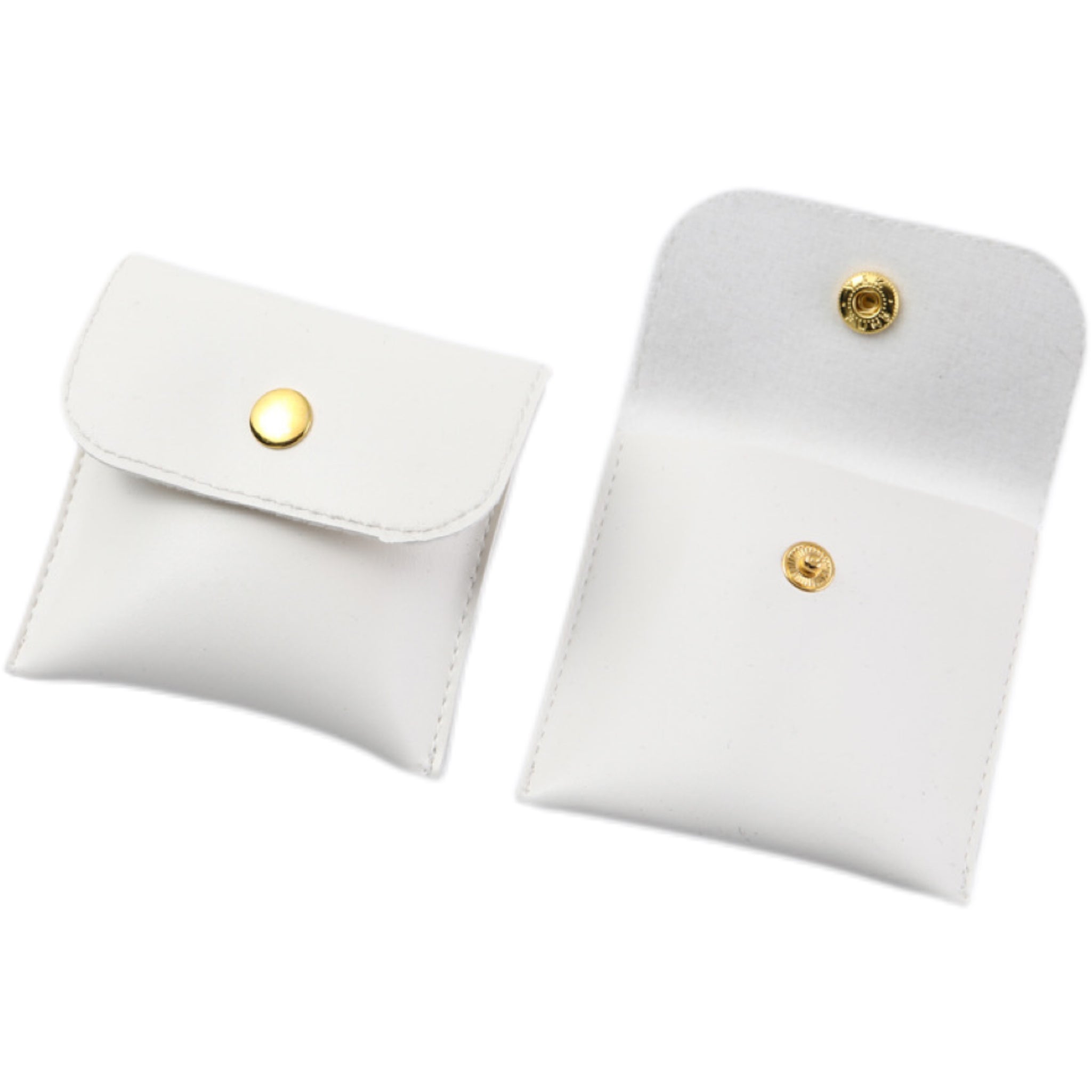 PU Leather Snap Button Jewelry Storage Pouch