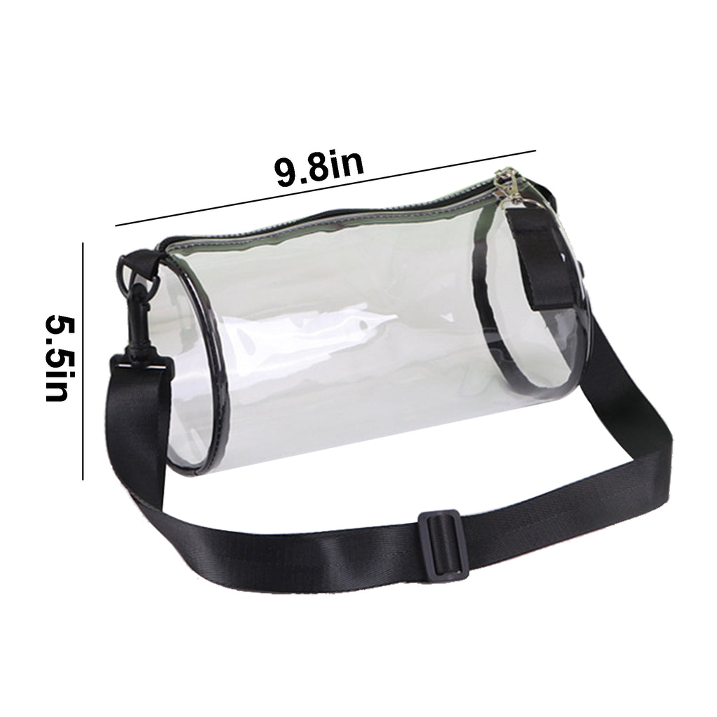 Clear Cylindrical Crossbody Purse Bag