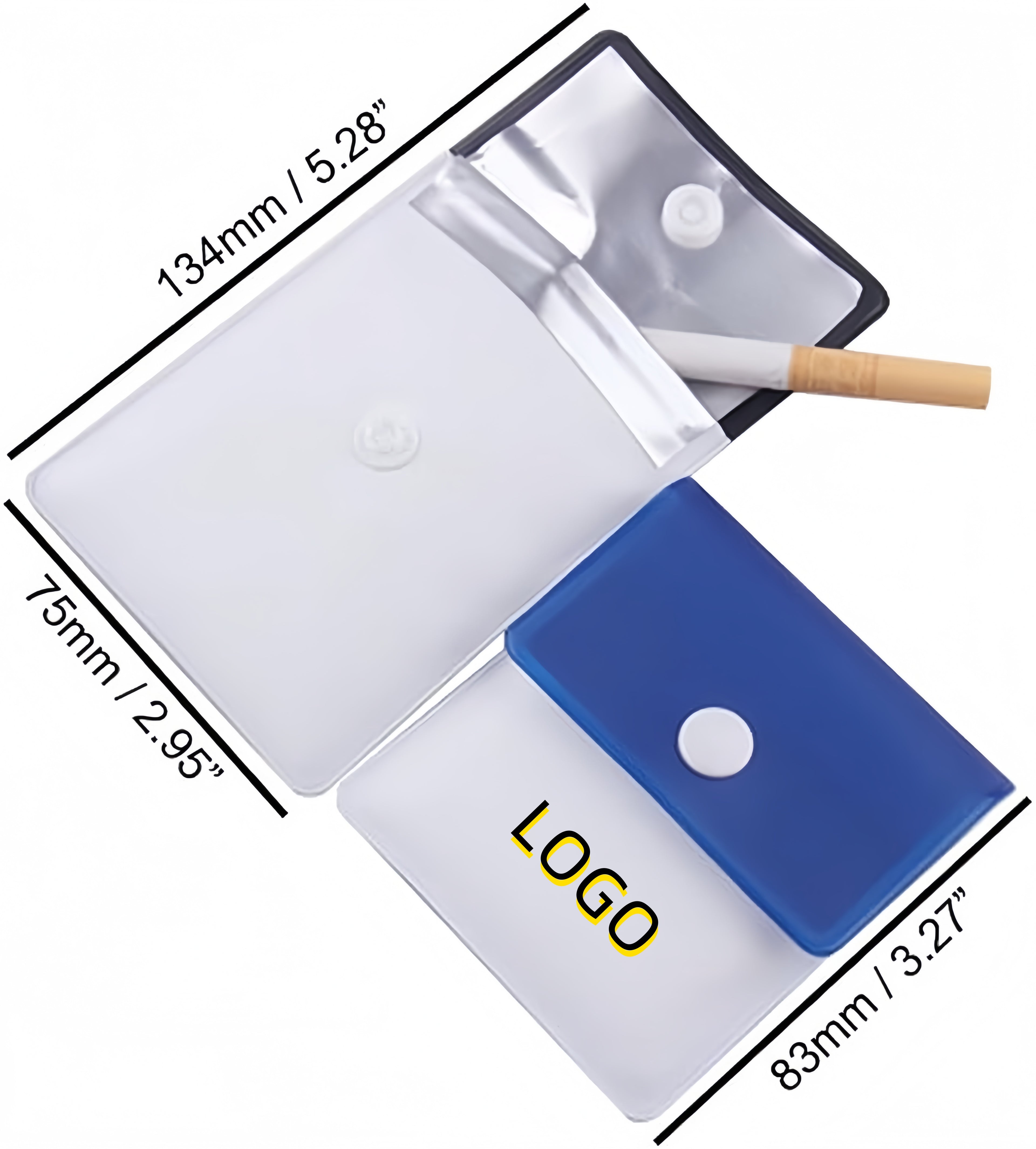Customized Your Own Design High Quality Mini Pocket Ashtray Pouch