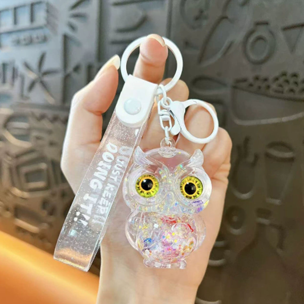 Acrylic Bubble Bead Owl Keychain Cute Bag Charm Car Key Ring