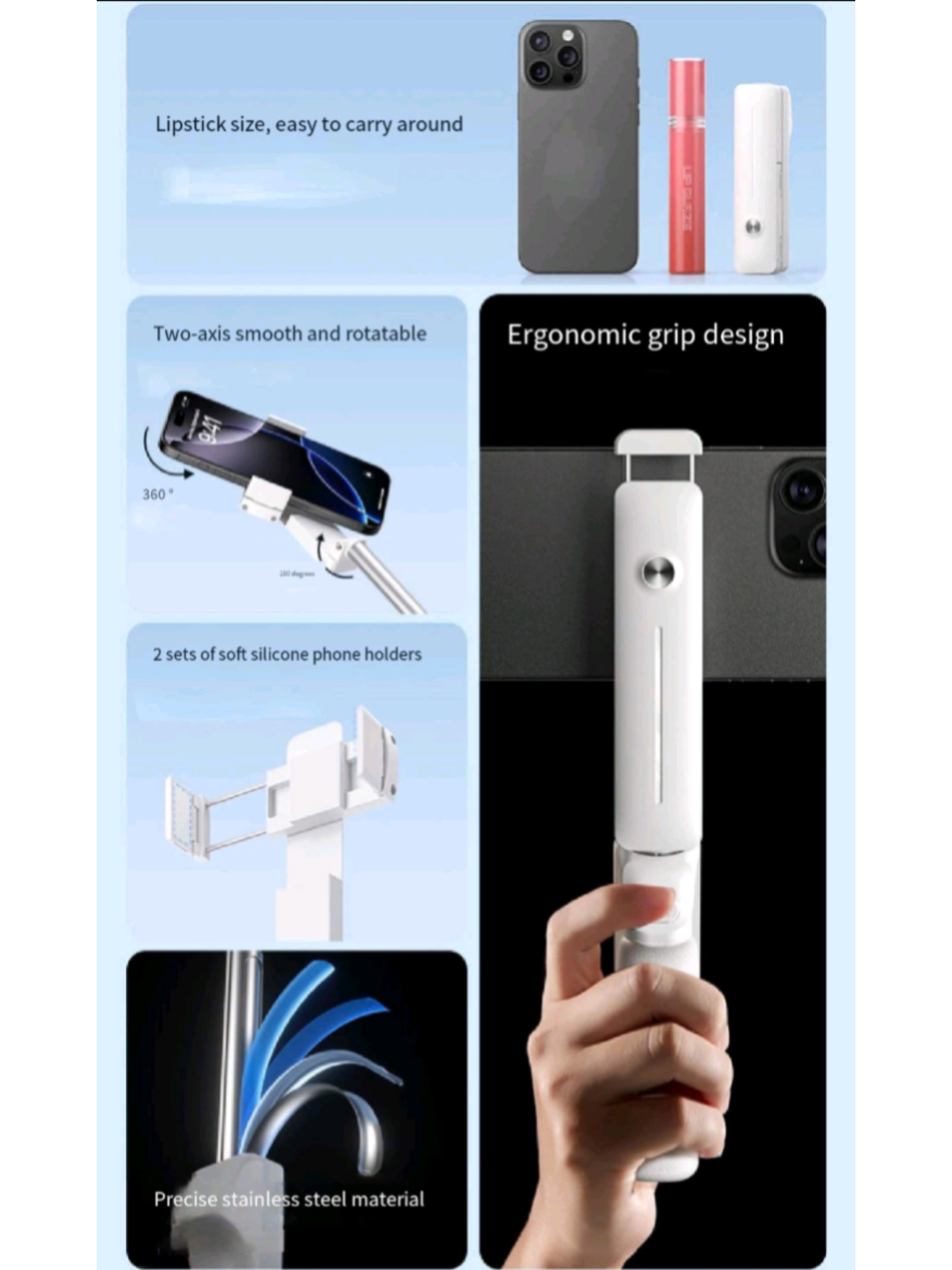 Bluetooth Selfie Stick Tripod 360 Rotation For Tiktok