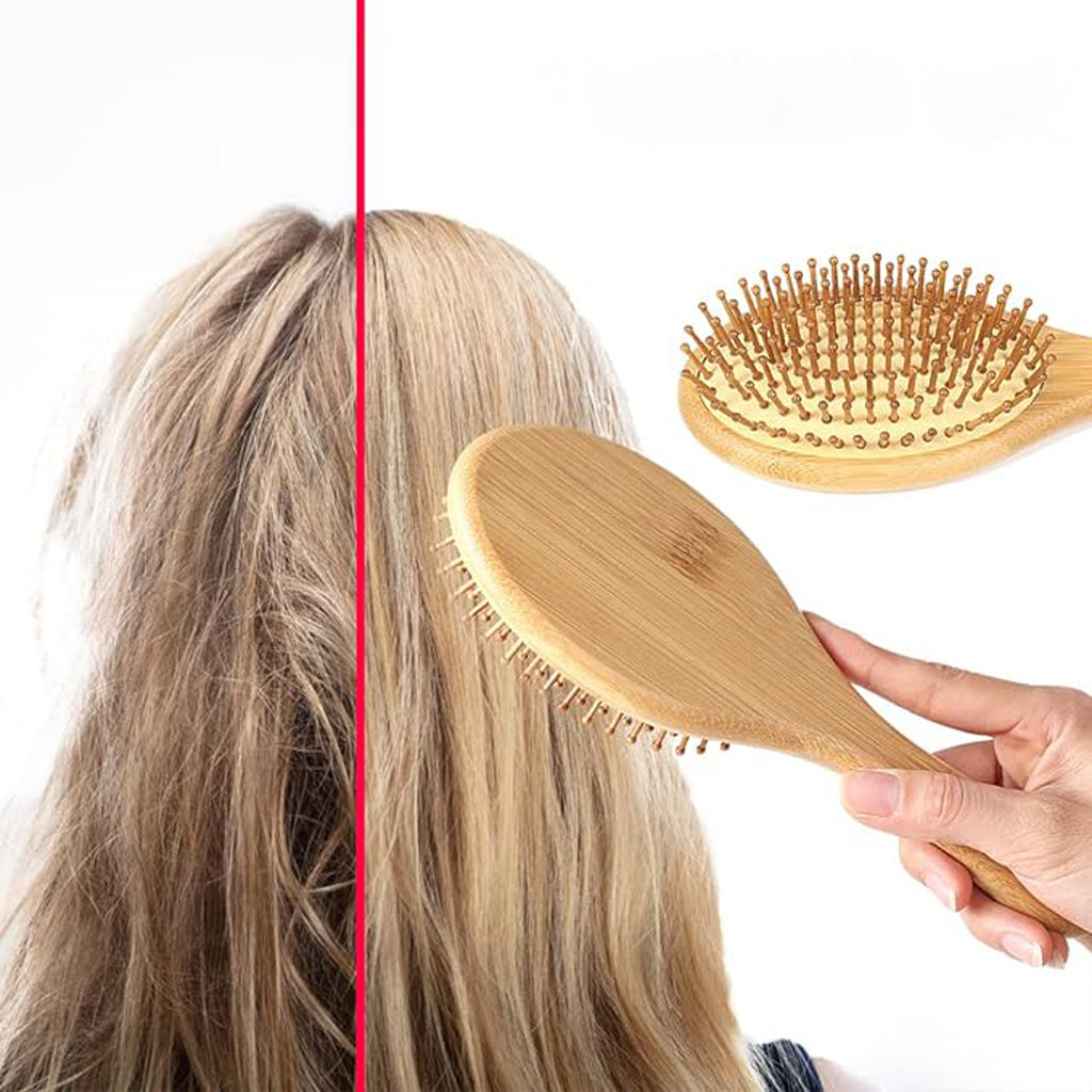 Bamboo Wooden Massage Hair Brush Comb