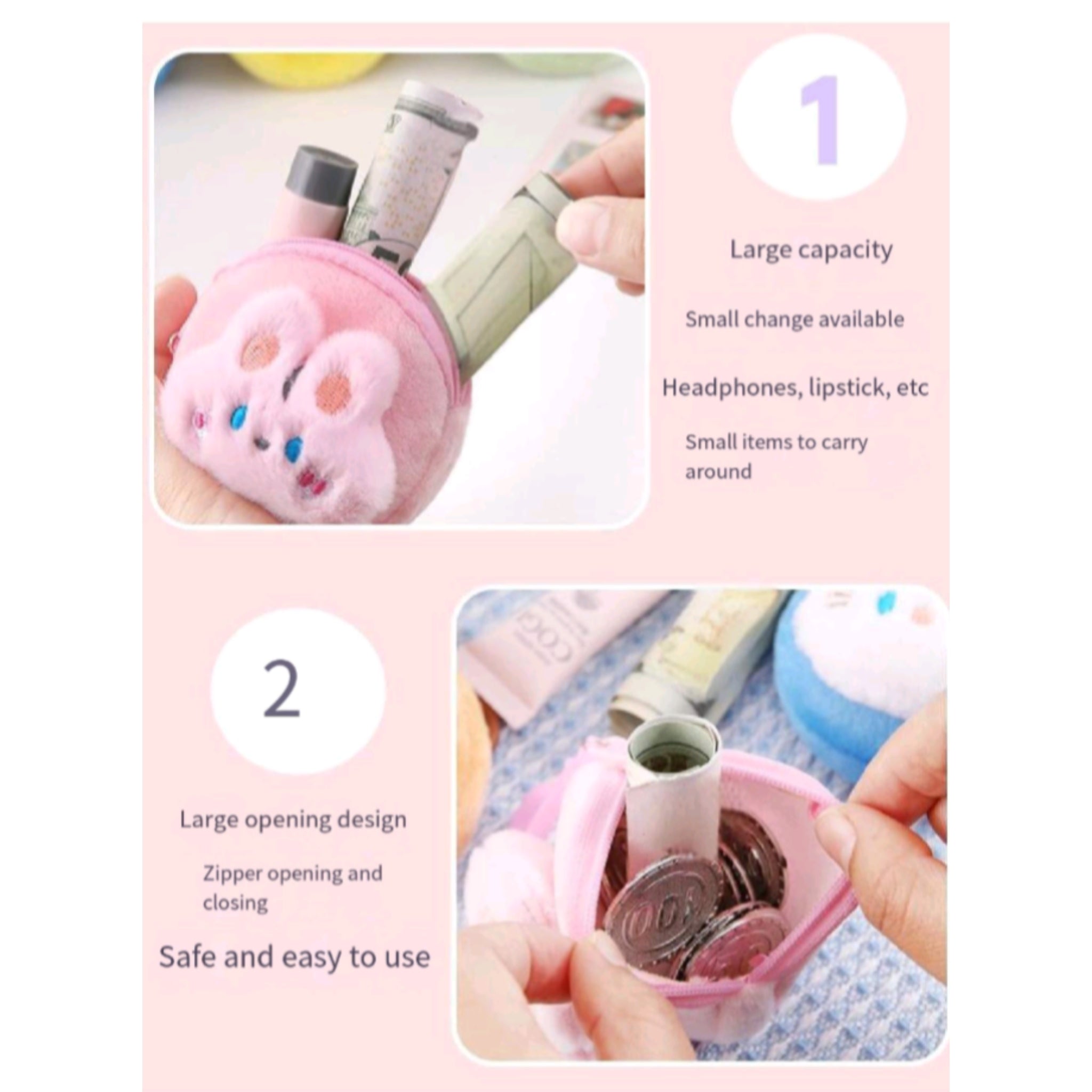 Plush Coin Pouch With A Keychain