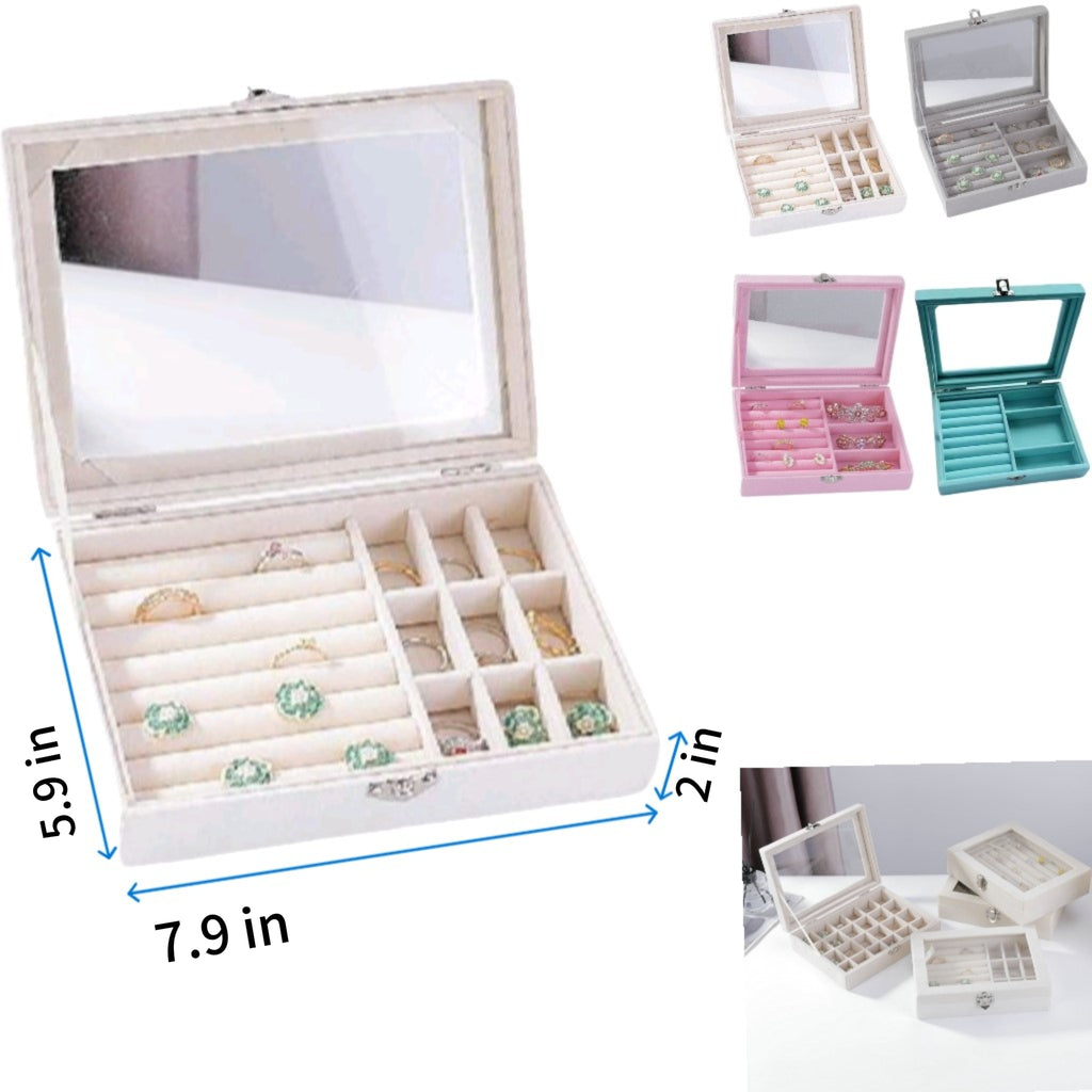 Jewelry Storage Box With Dust Proof Cover