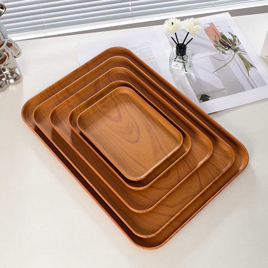 Wood Grain Plastic Tray
