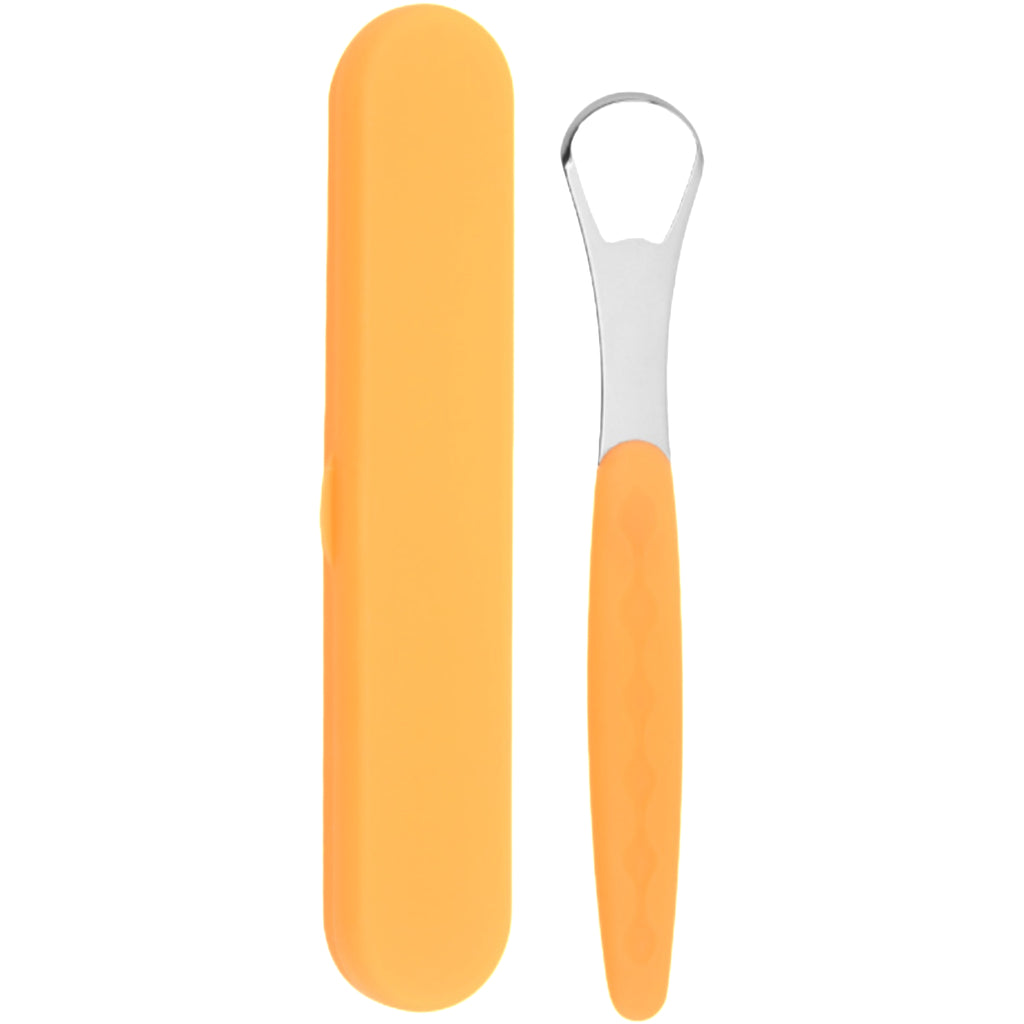 Stainless Steel Tongue Scraper with PP Grip For Oral Care
