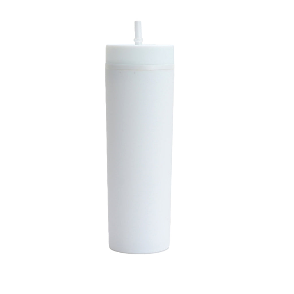 16Oz Double Wall Skinny Tumbler With Straw
