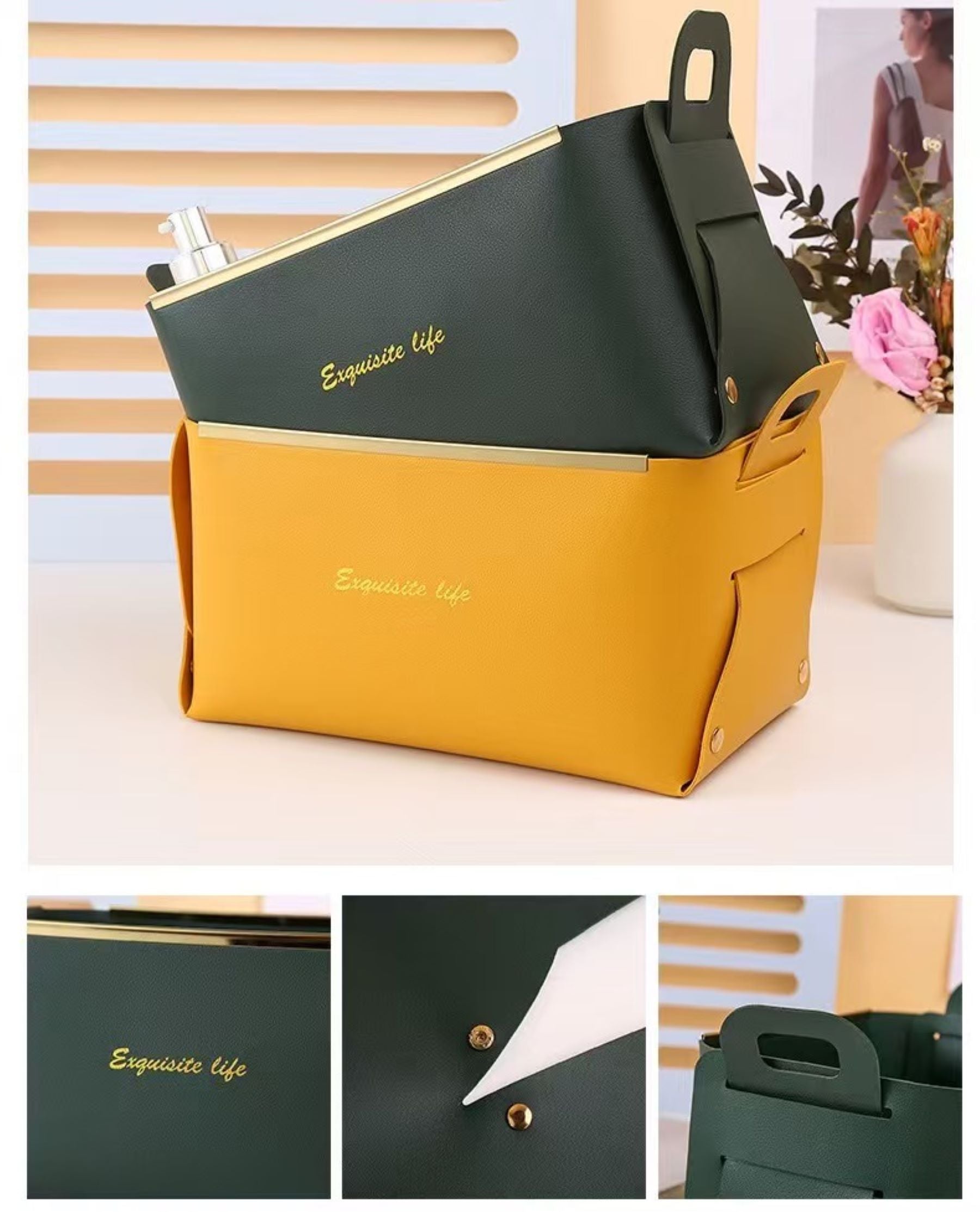 Desktop Leather Storage Box
