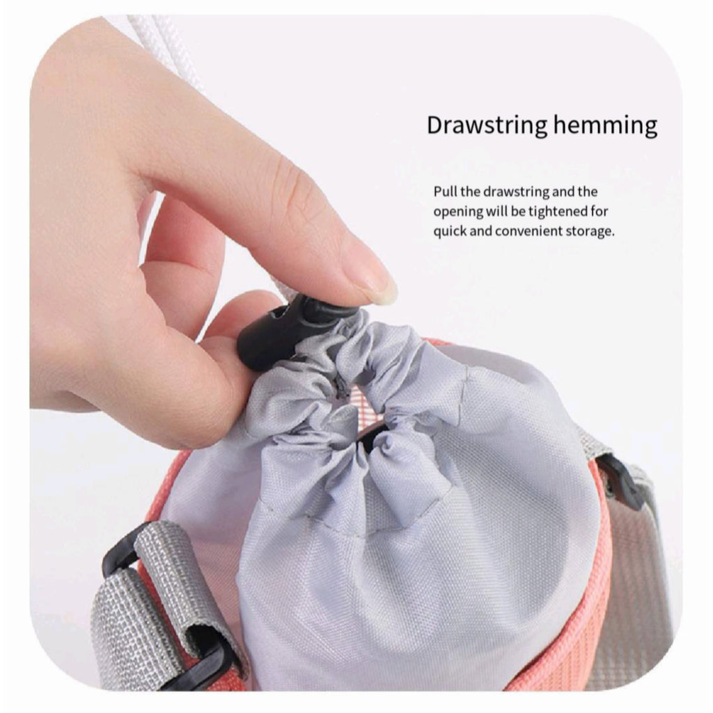 Drawstring Lock Bottle Carrier Adjustable Crossbody Mesh