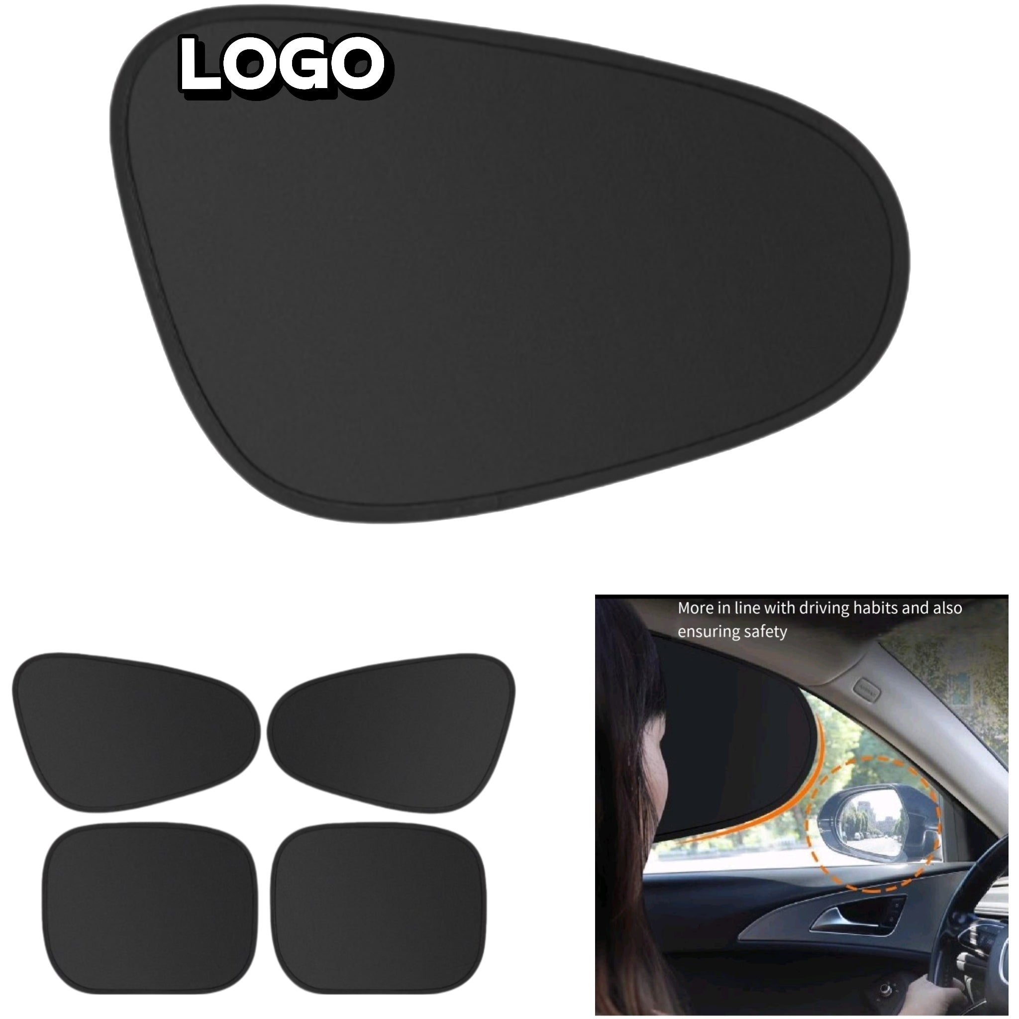 4-Pack Reusable Blackout Sun Shades For Side Windows