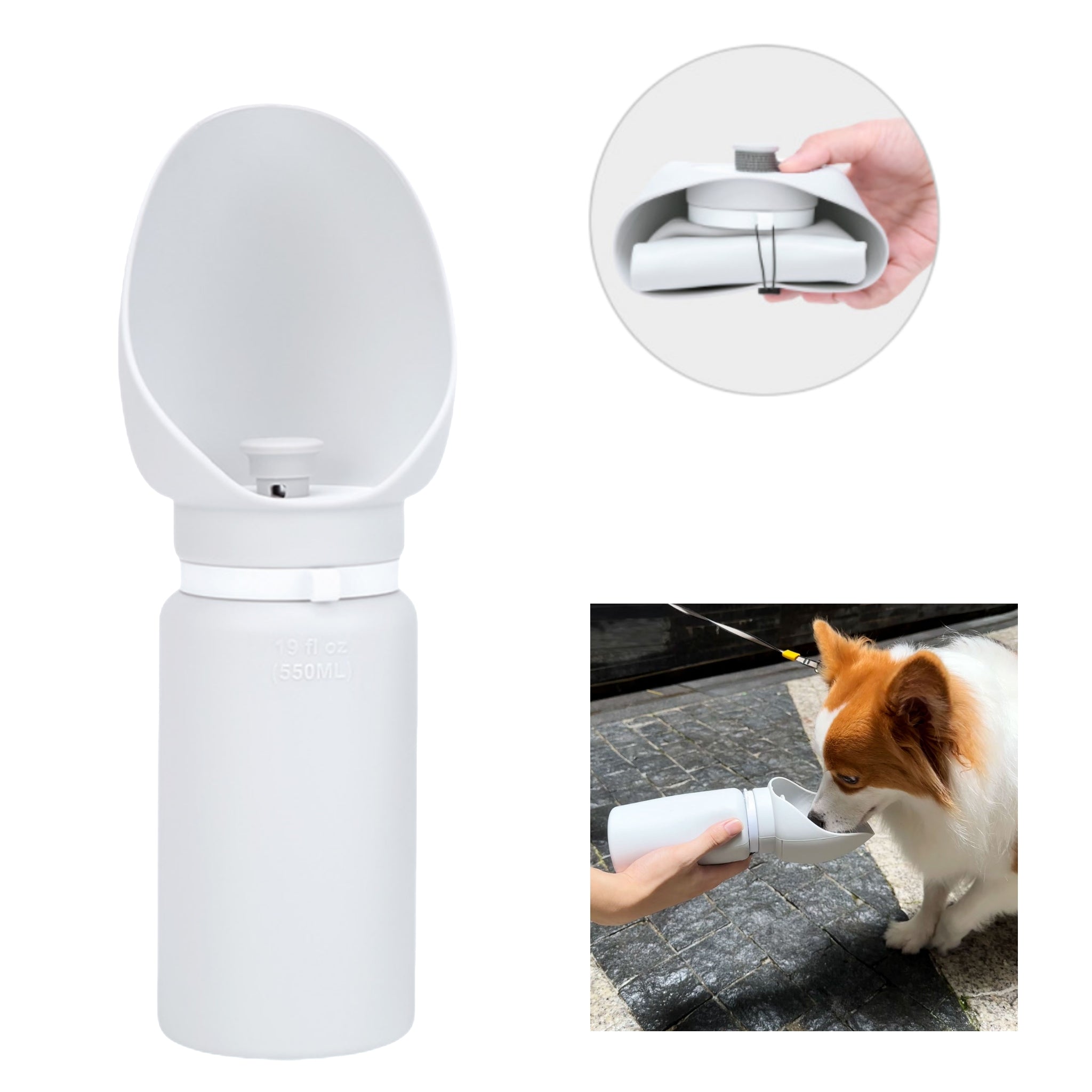 Portable Silicone Dog Water Bottle With Built - In Bowl For Daily Walks