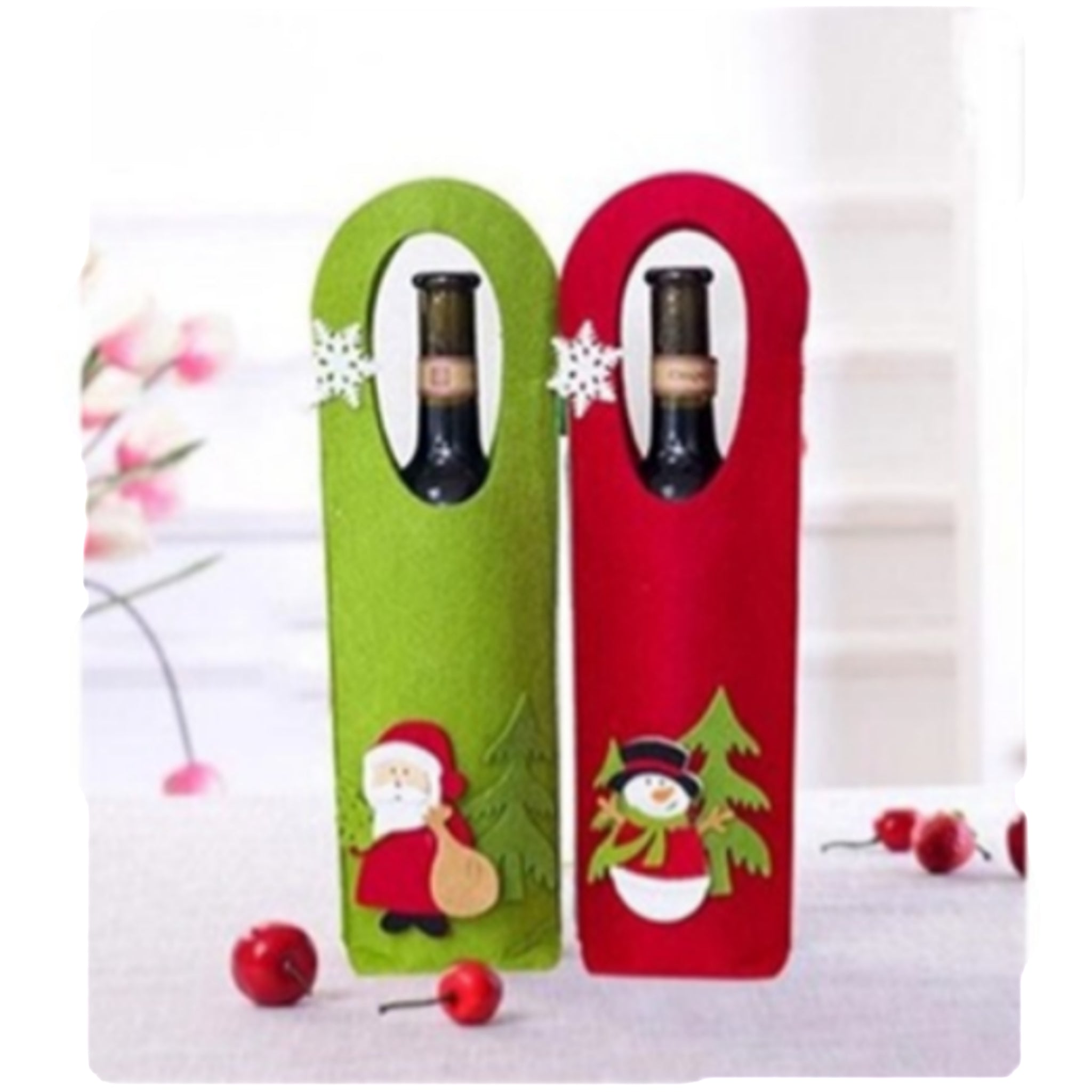Christmas Felt Wine Bag