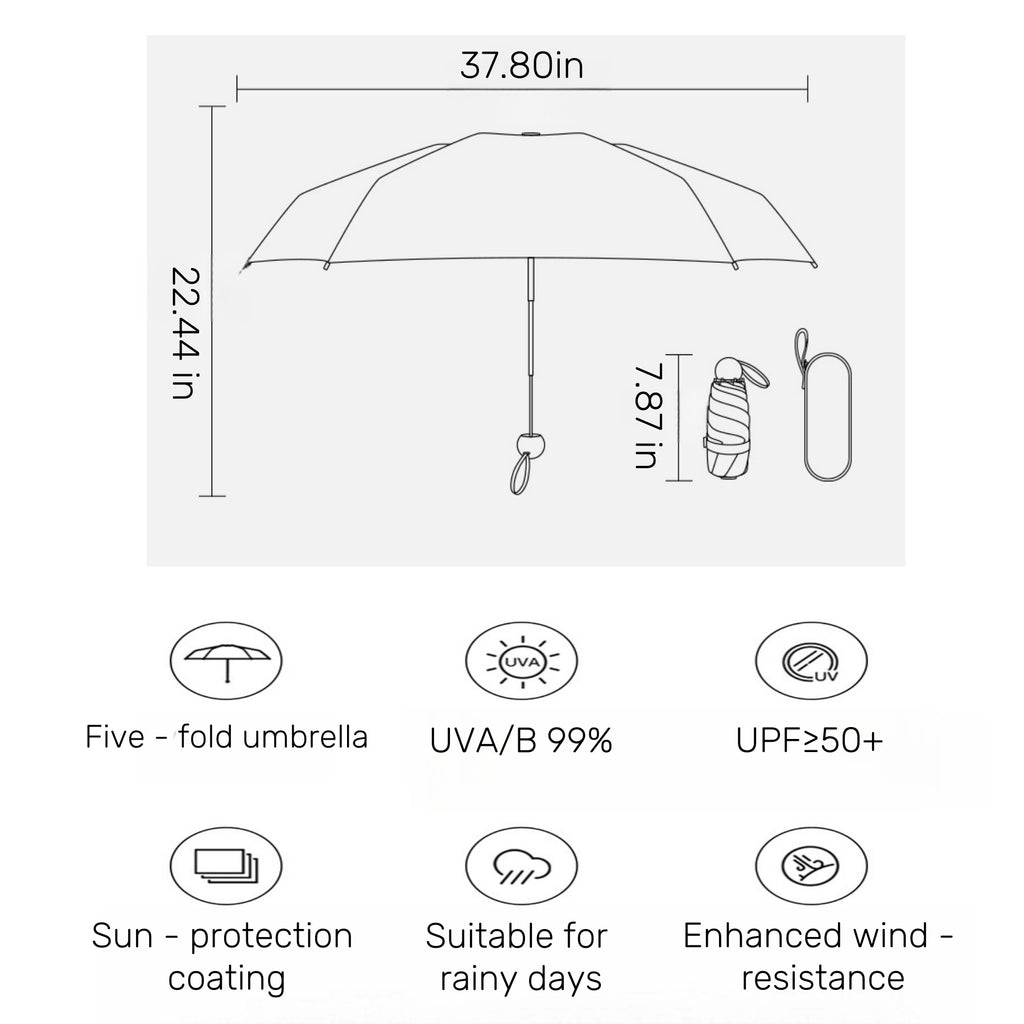 Folding Capsule - shaped Sun Umbrella