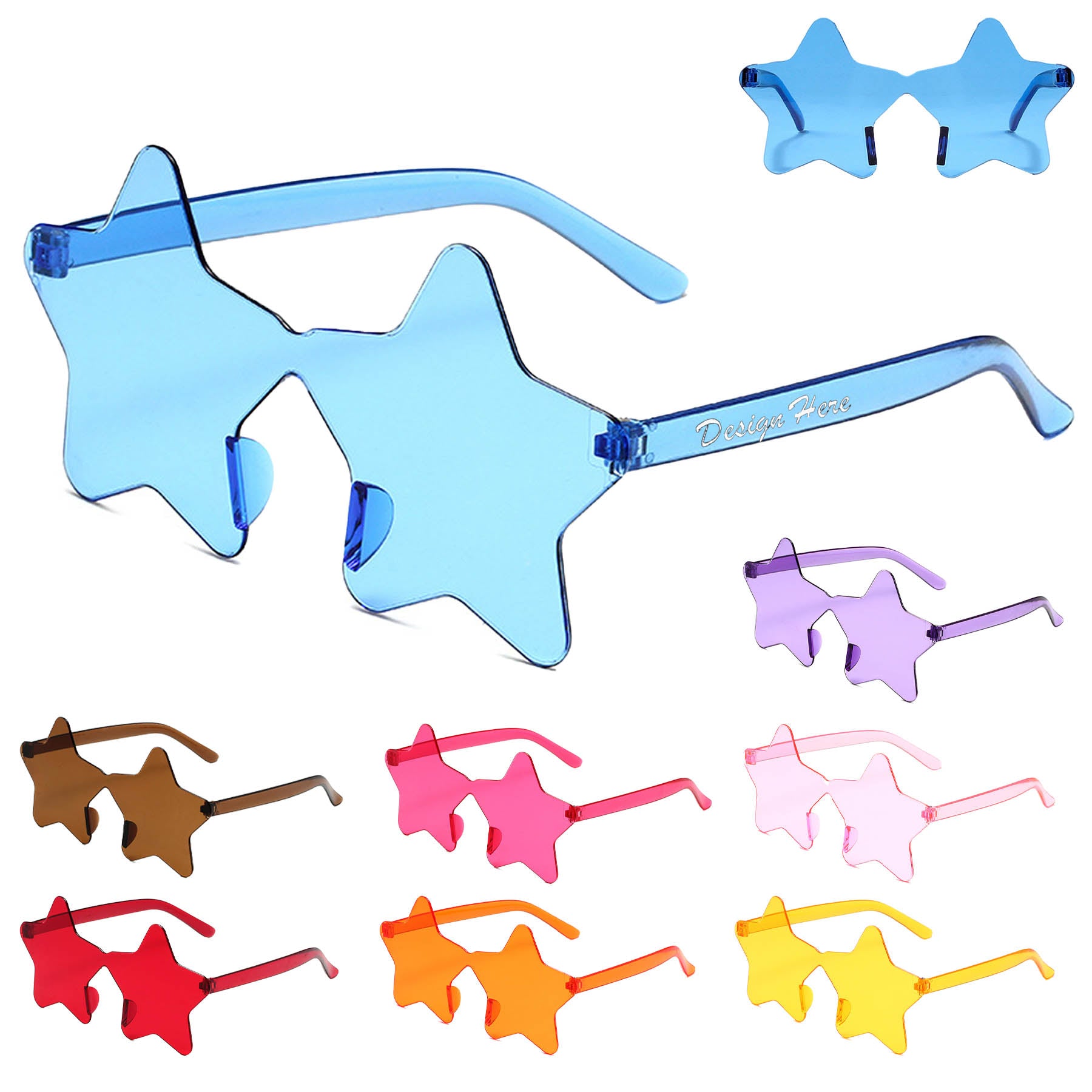 Rimless Star Shaped Sunglasses