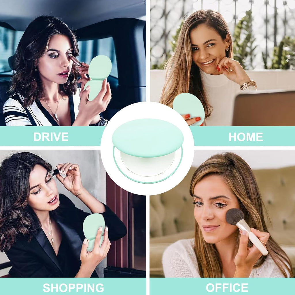 Led Magnifying Compact Foldable Makeup Mirror