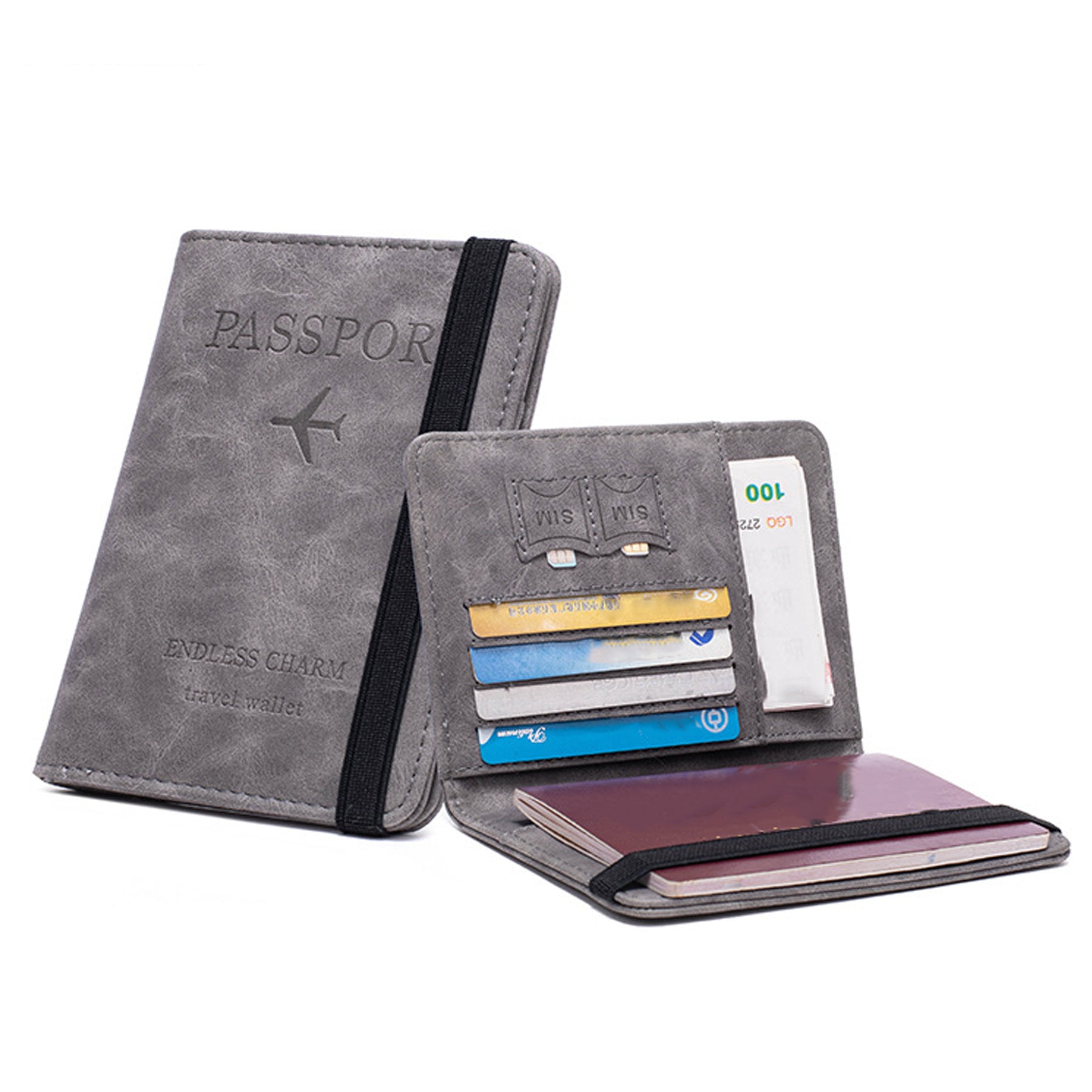 Pu Leather Passport Holder Cover Wallet