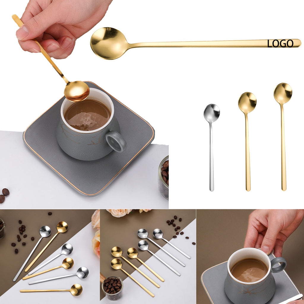 Stainless Steel Coffee Dessert Tableware Round Spoon