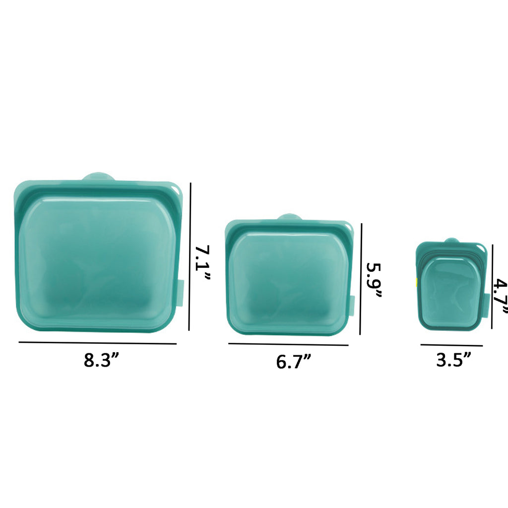 Reusable Silicone Storage Bag Set Of 3