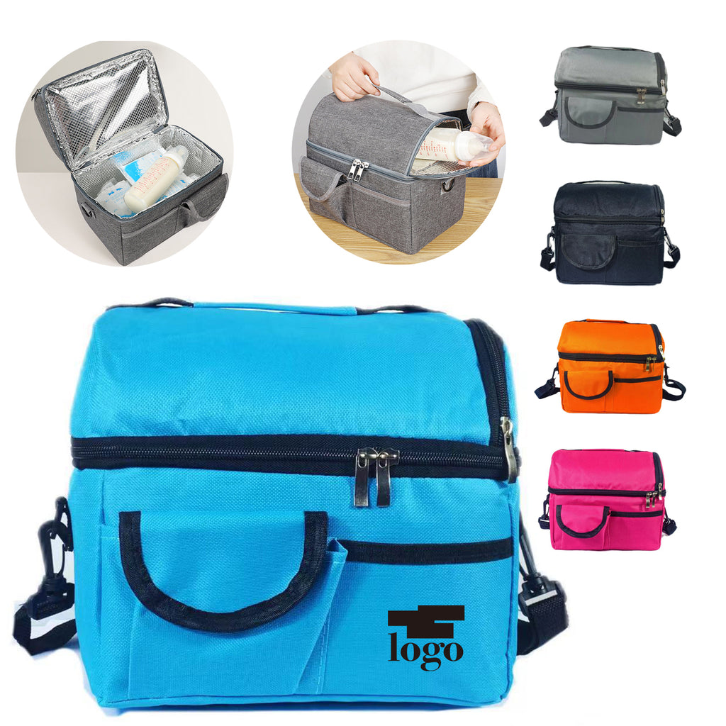 Portable Double-Layer Ice Pack Food Insulation Bag