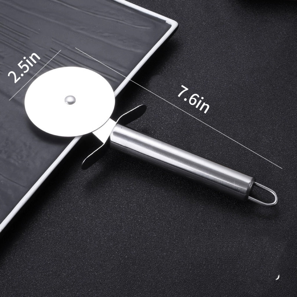Stainless Steel Pizza Cutter with Rolling Wheel