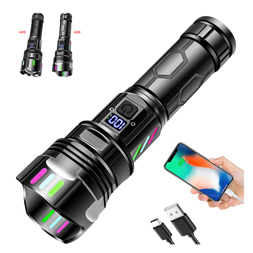 20W Power Rechargeable Flashlights High Lumens