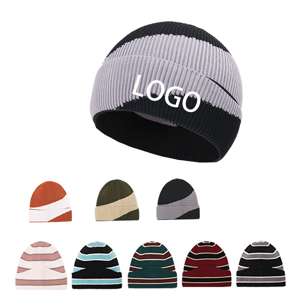 Color-Block Beanie-Unisex Knit Hat For Men & Women