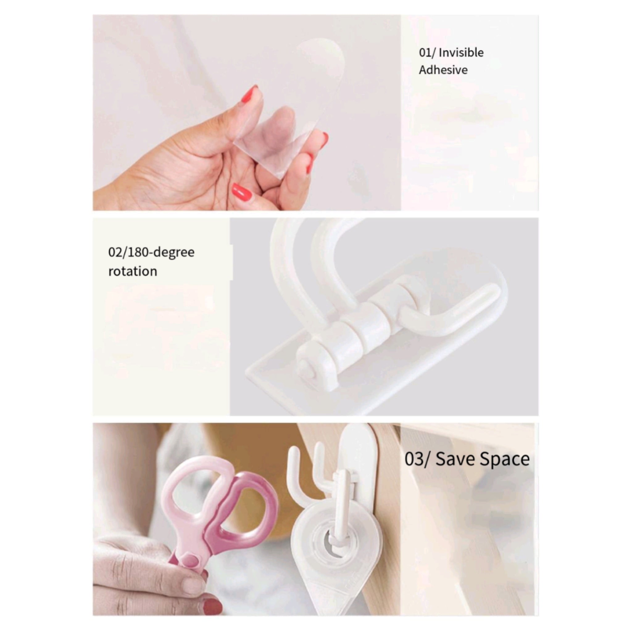 Traceless Three Hook Hanger For Kitchen