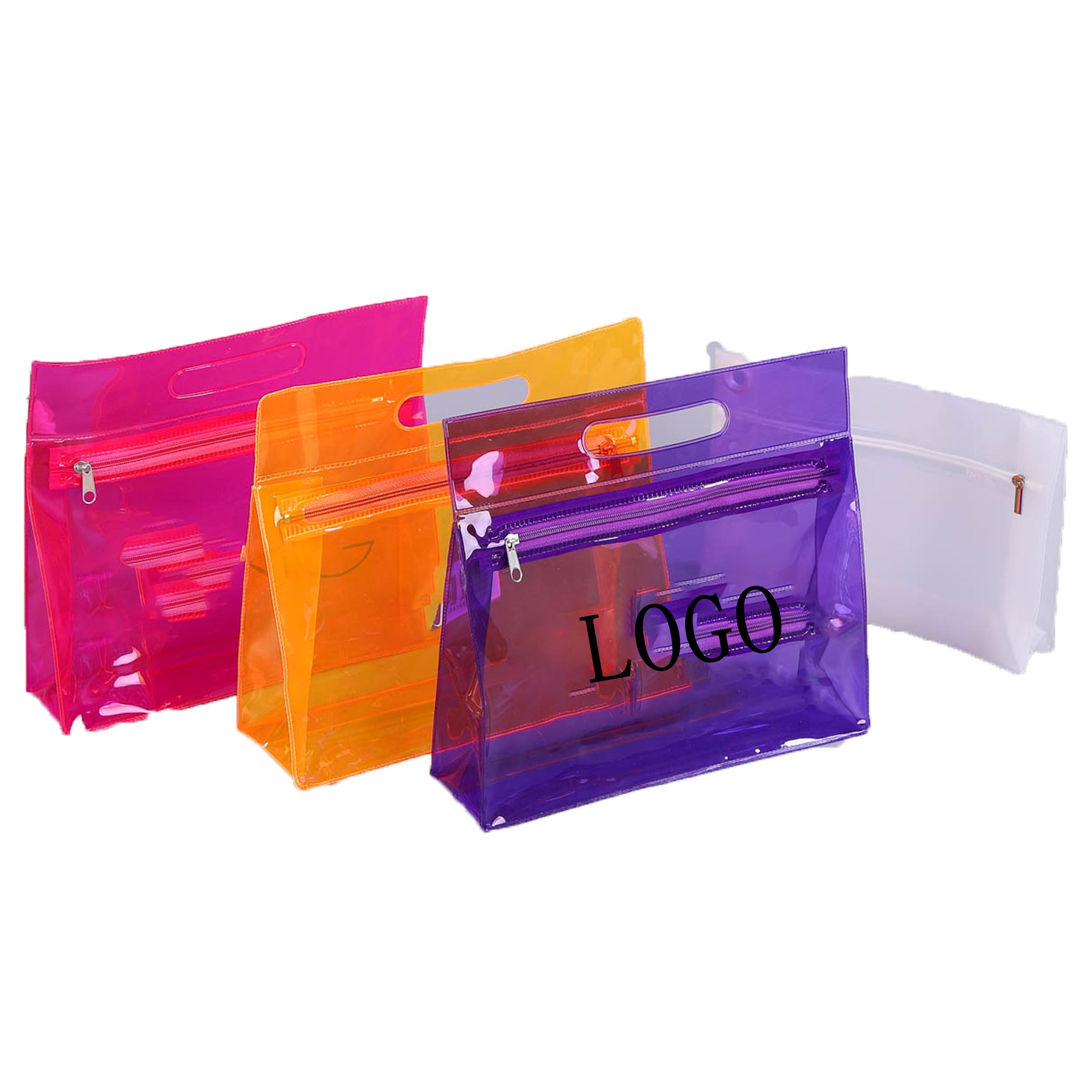 Pvc Clear Zippered Tote Handbag