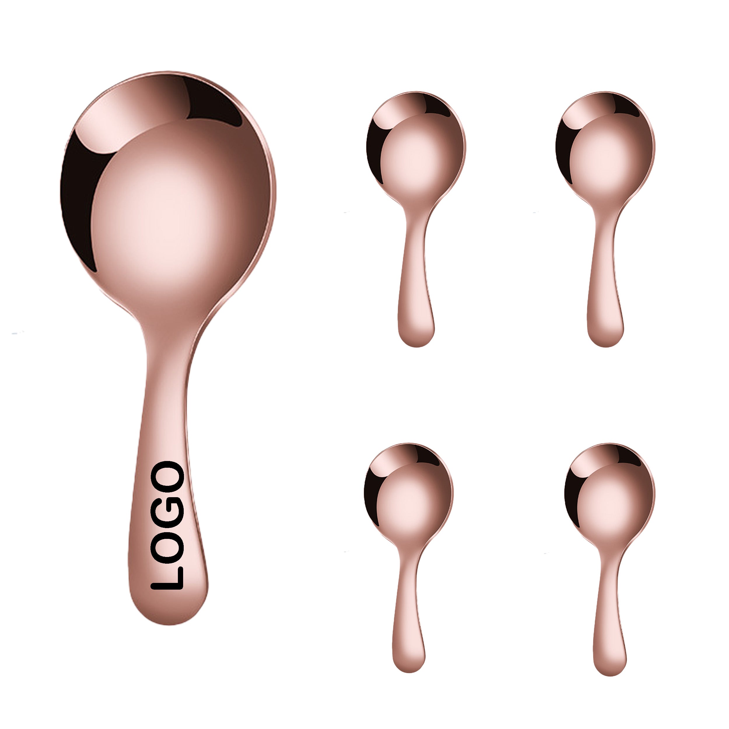 Stainless Steel Short Handle Round Spoon