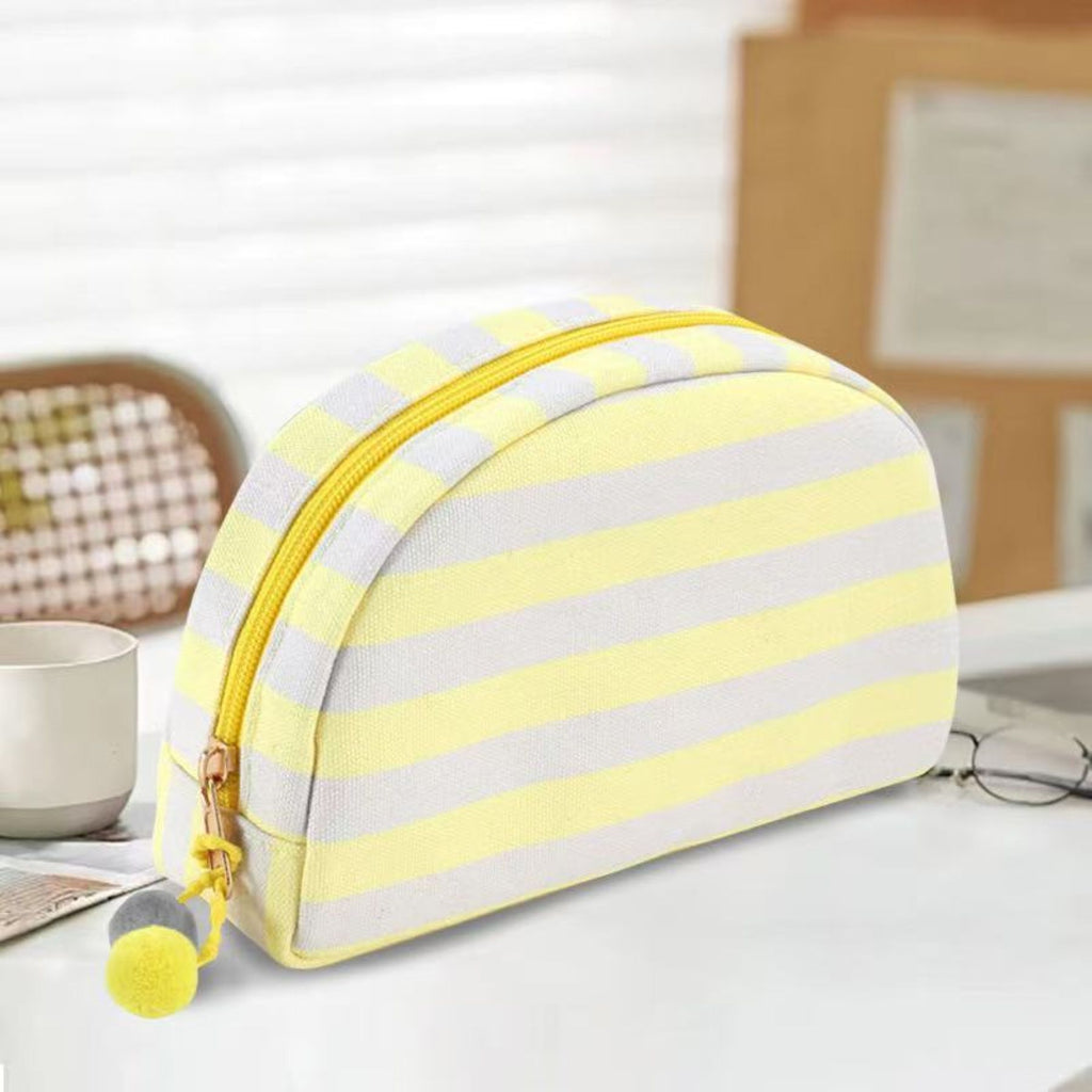 Portable Striped Toiletry Bag