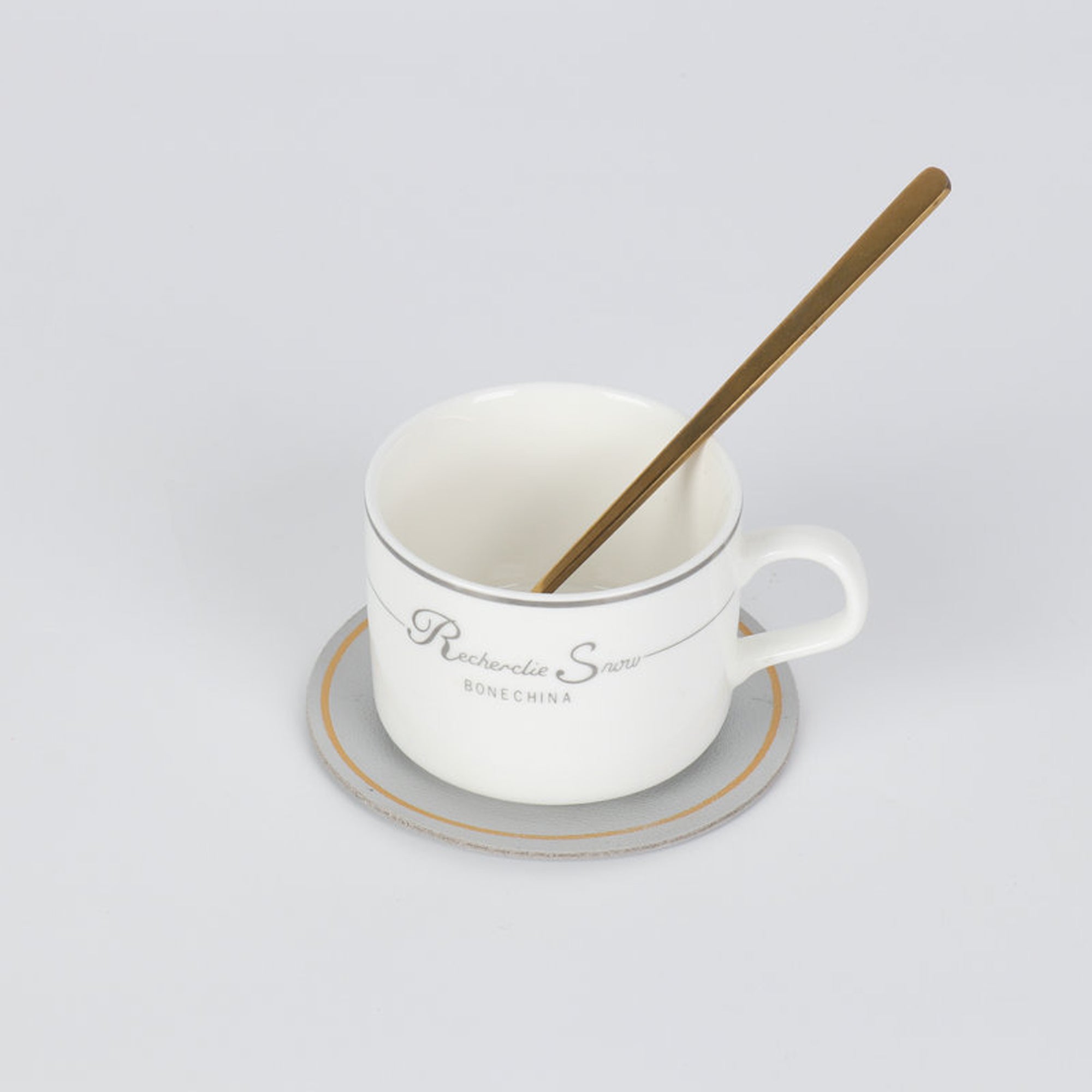 Gold Rim Round Insulated Coffee Coaster