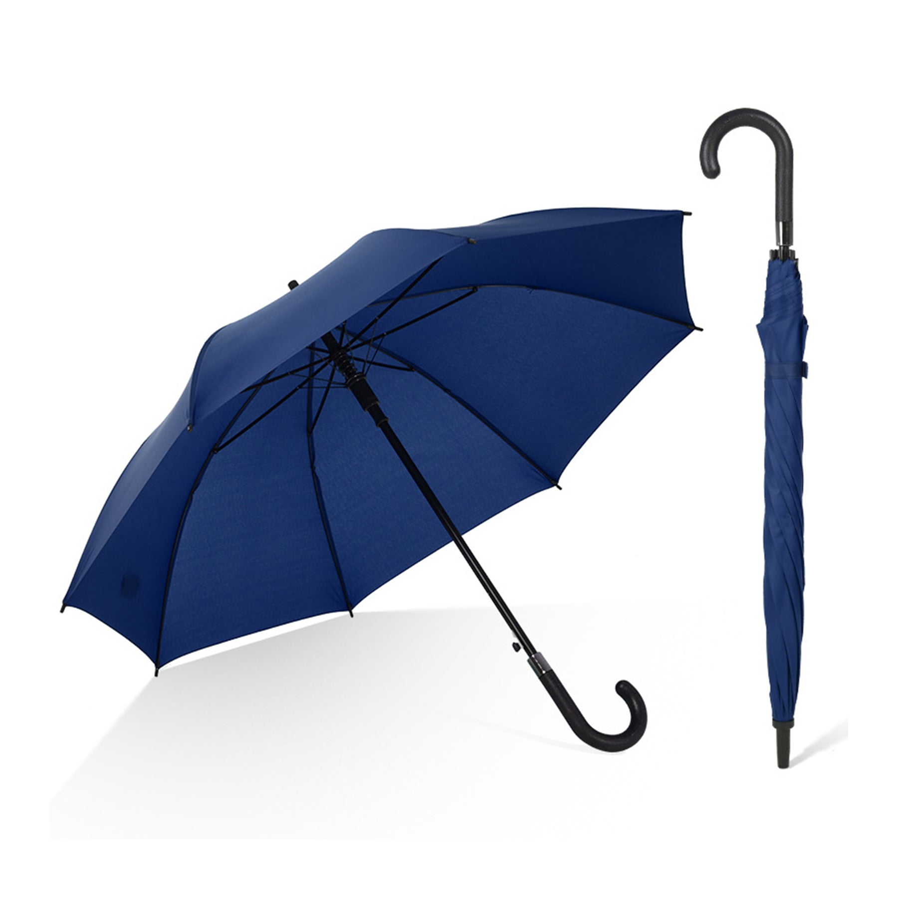 Executive Umbrella With Curved Faux Leather Handle