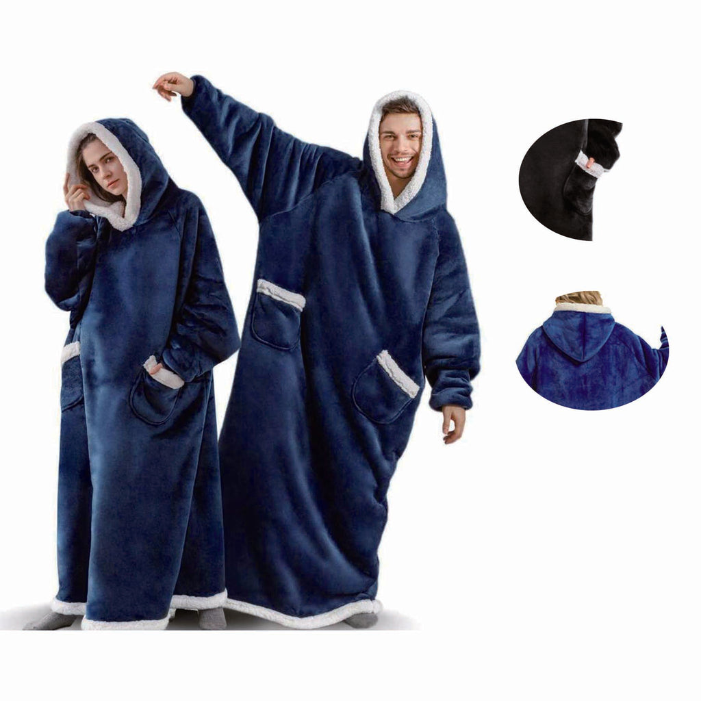 Wearable Blanket Hoodie With Sleeves