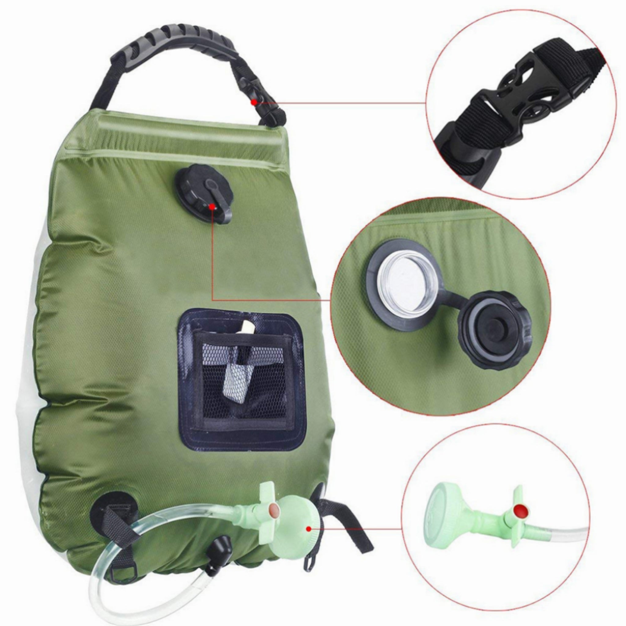 Portable Solar Shower Heated 5-Gallon Emergency