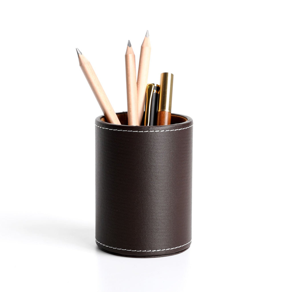 Round Leather Pen Holder