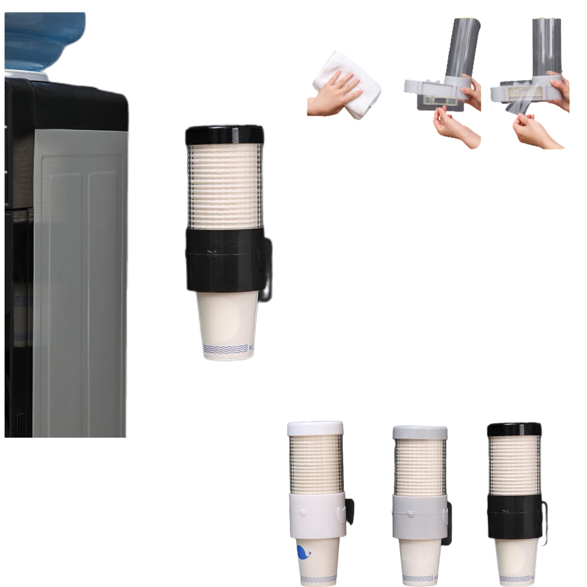 Drill Free Wall Mounted Anti Dust Cup Rack